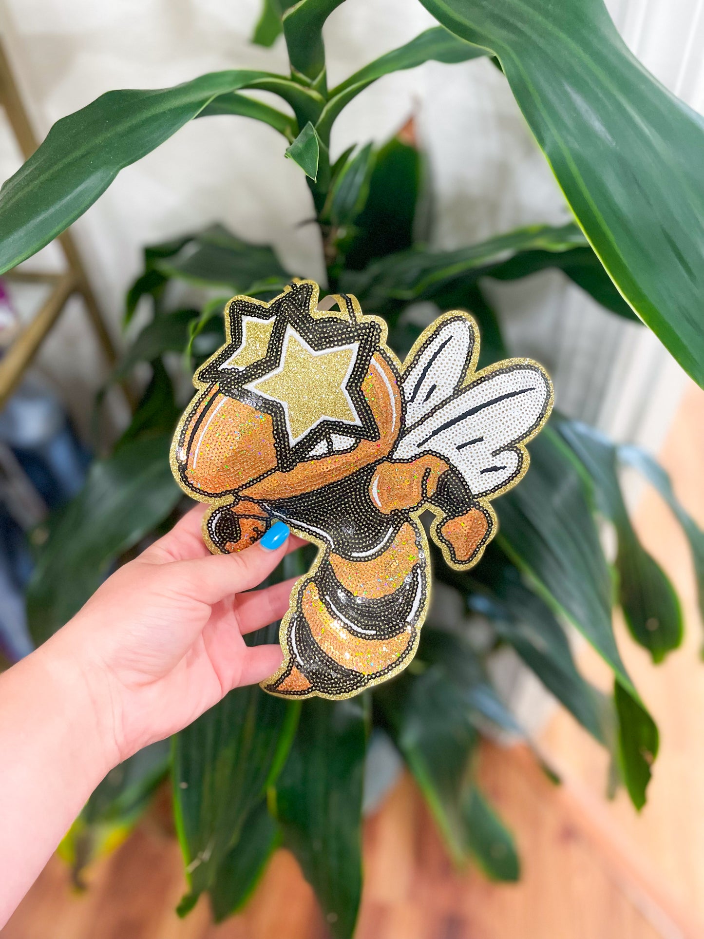 Patch- Hornet/ Yellow Jacket Sequin With Gold Stars