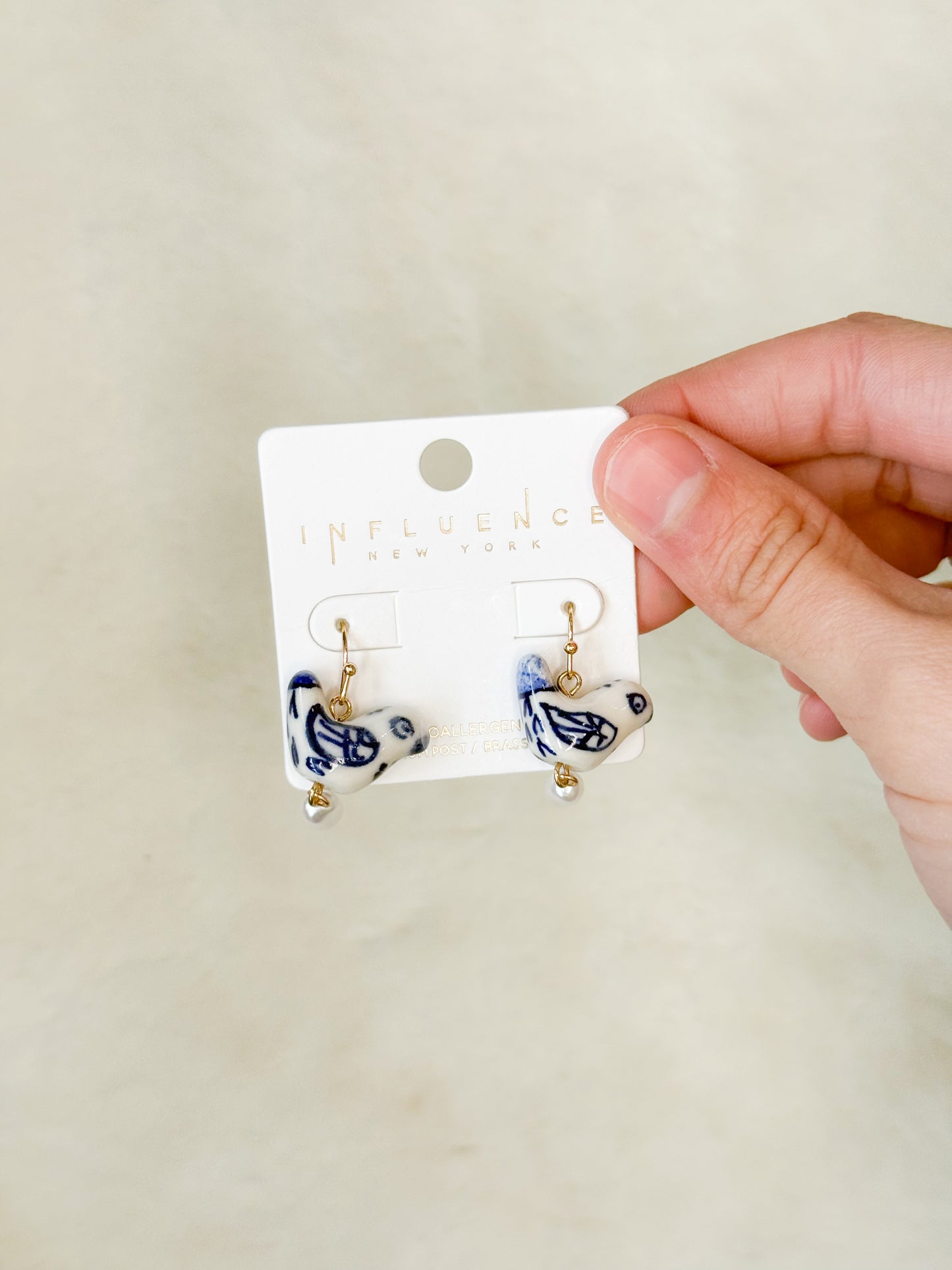 Bluebird Pearl Dangle Earrings