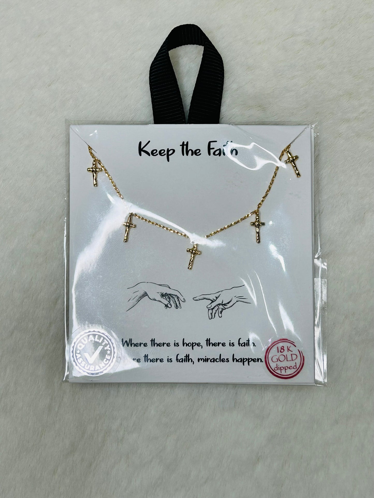Keep the Faith Gold Multi Cross Necklace