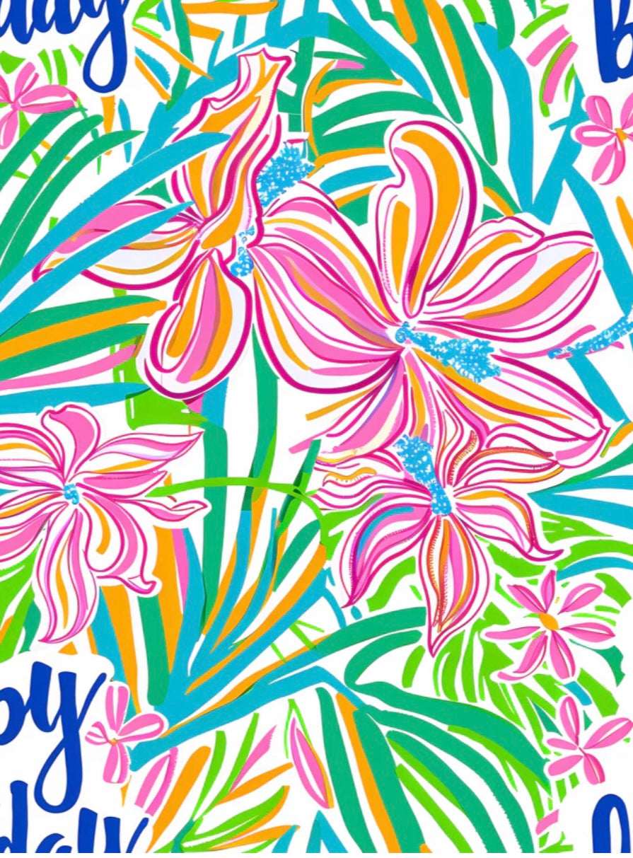 Beau Bottles Happy Birthday Floral- La Marca Edition Champagne Bottle Wrap