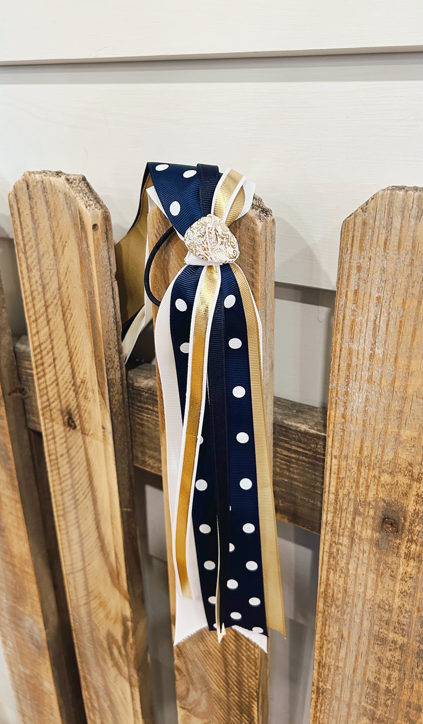 Navy, White, and Gold Streamer