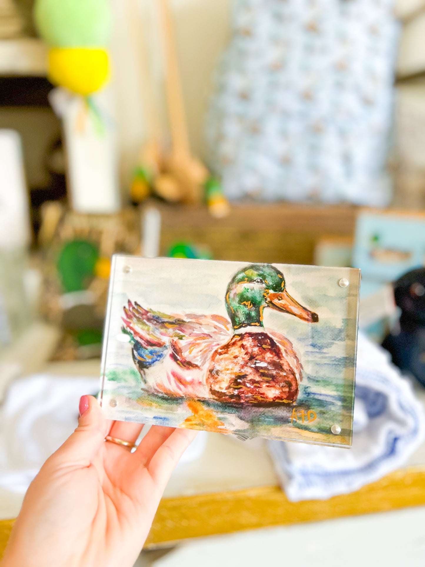4x6 Watercolor Duck Art