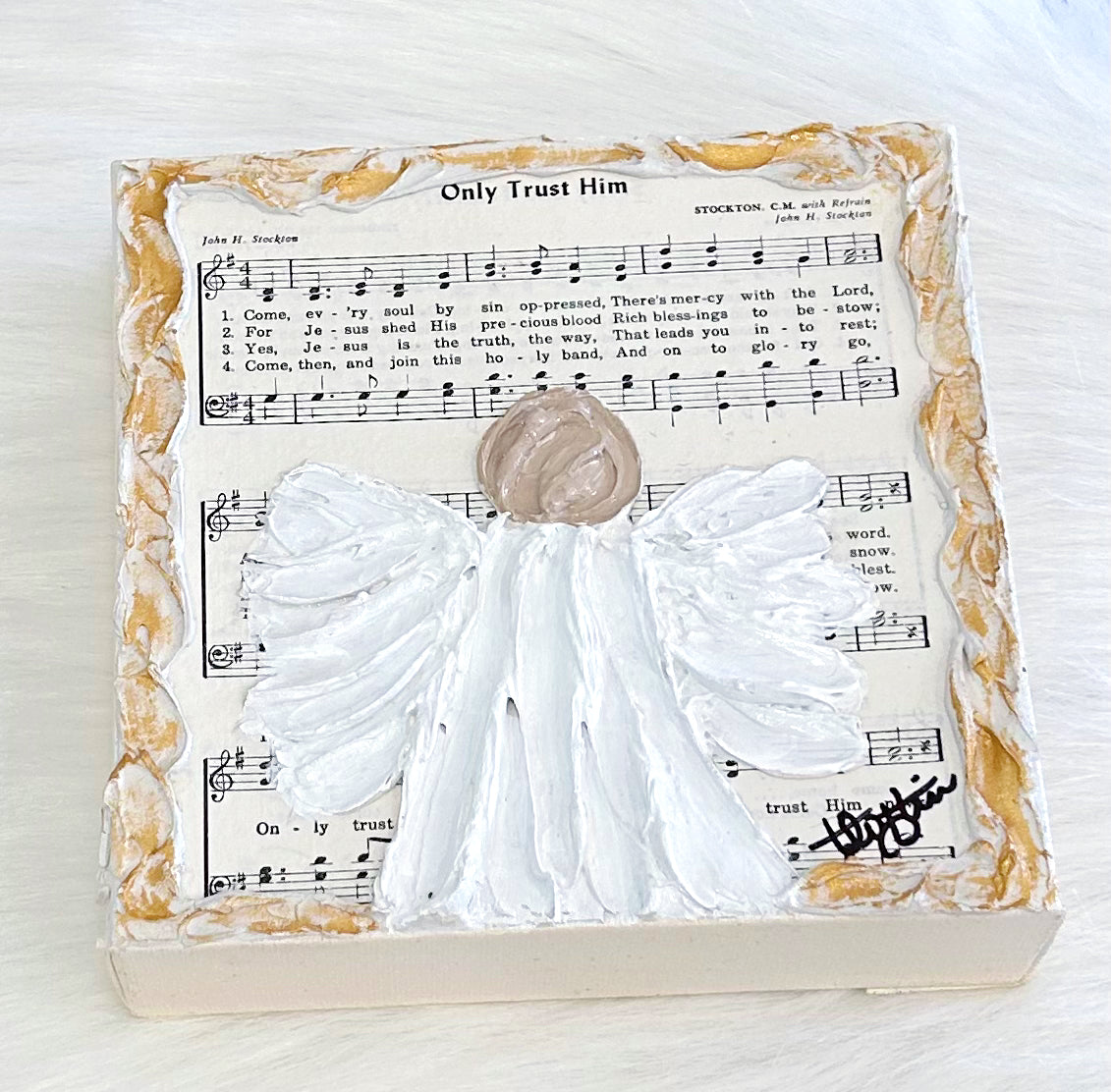 Musical Angel Textured Canvas