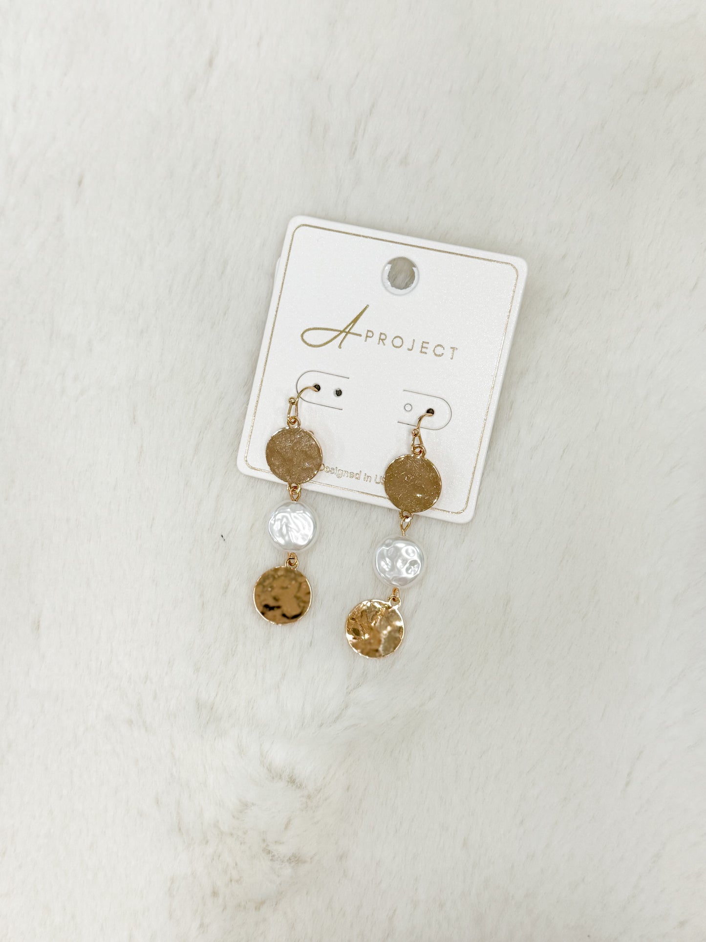 Harbor Nights Pearl & Gold Dangle Earrings