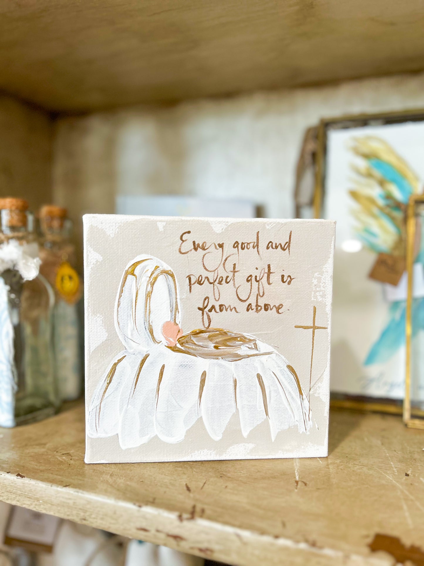 Gospel News 6X6 Every good and perfect gift is from above Canvas Art
