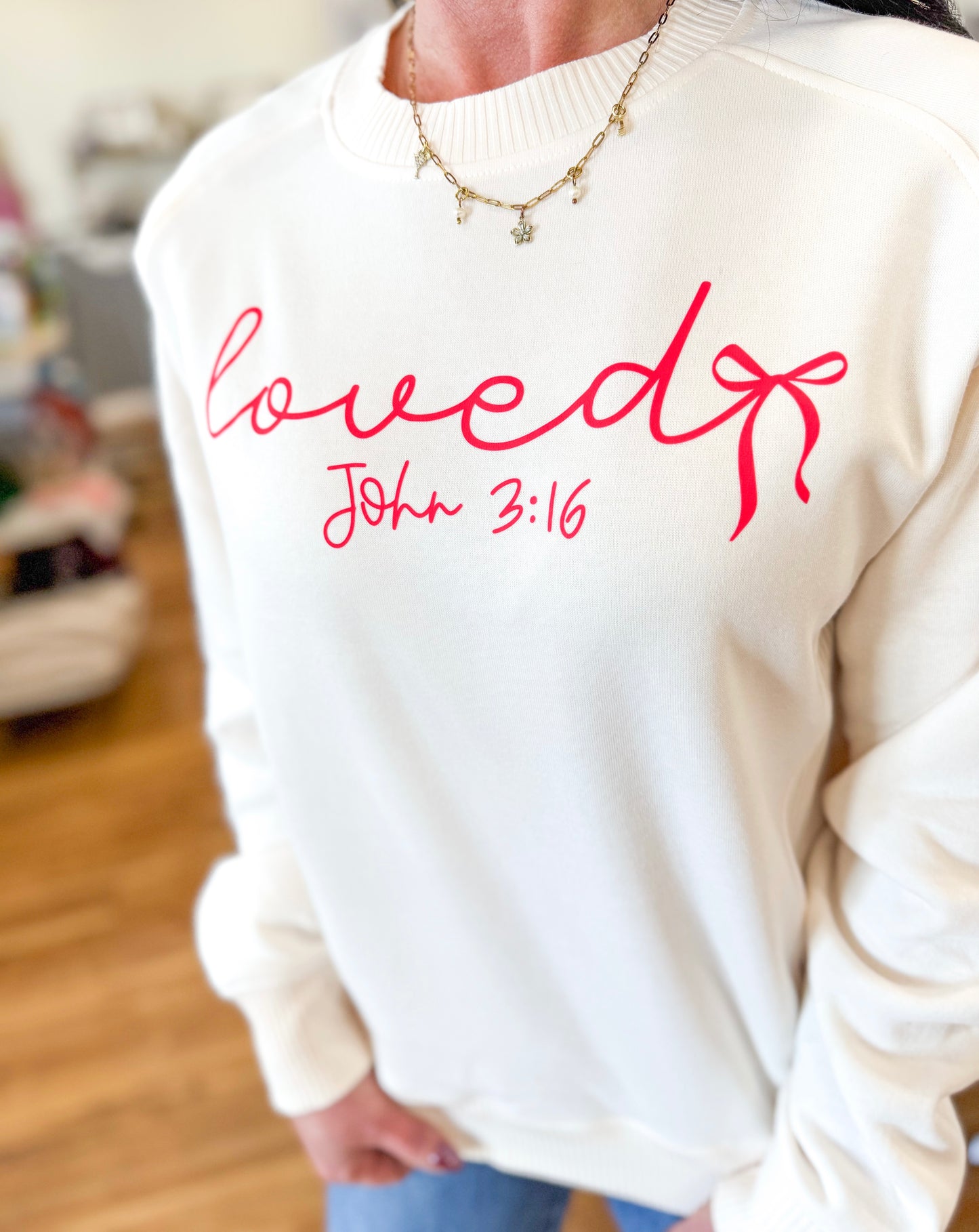 Transfer Only- Loved John 3:16- Raspberry Red