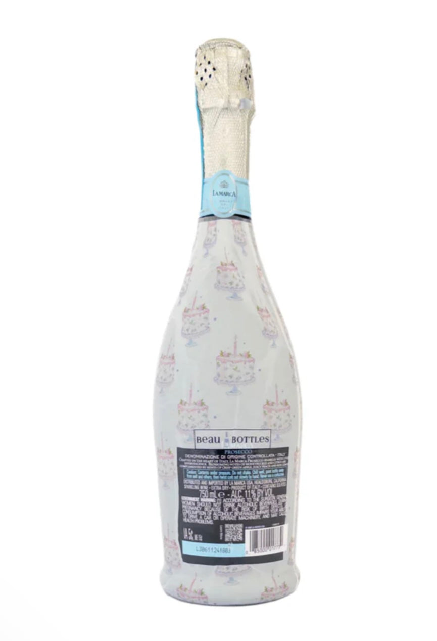 Beau Bottles Grandmillenial Pastel Birthday Cakes- La Marca Edition Champagne Bottle Wrap