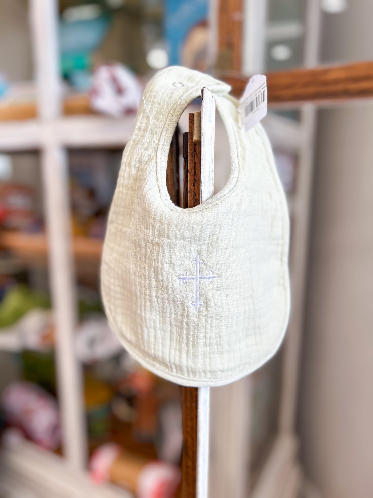 Classic Bib with Embroidered Cross