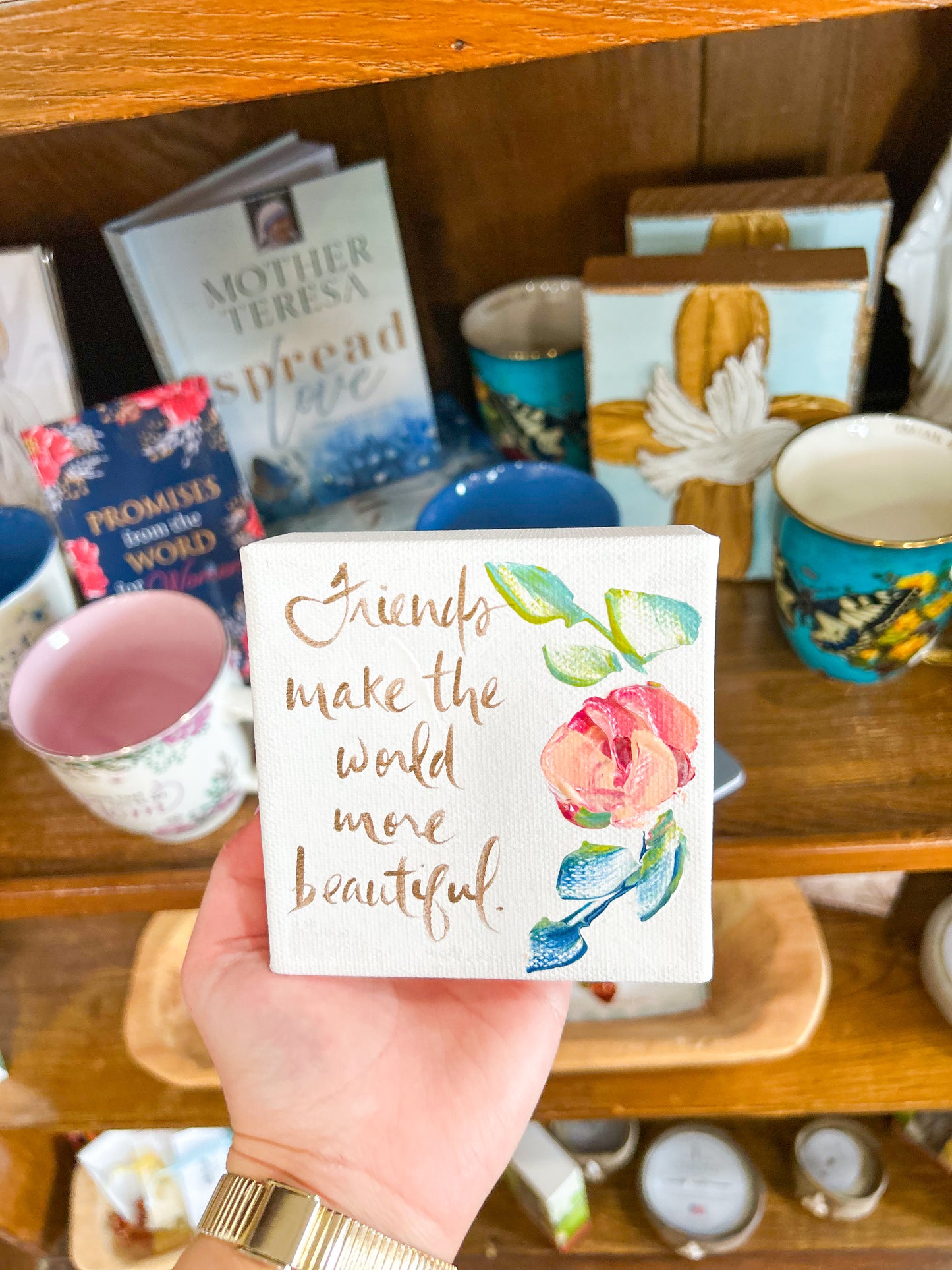 4x4 Friends Make The World More Beautiful Red Rose