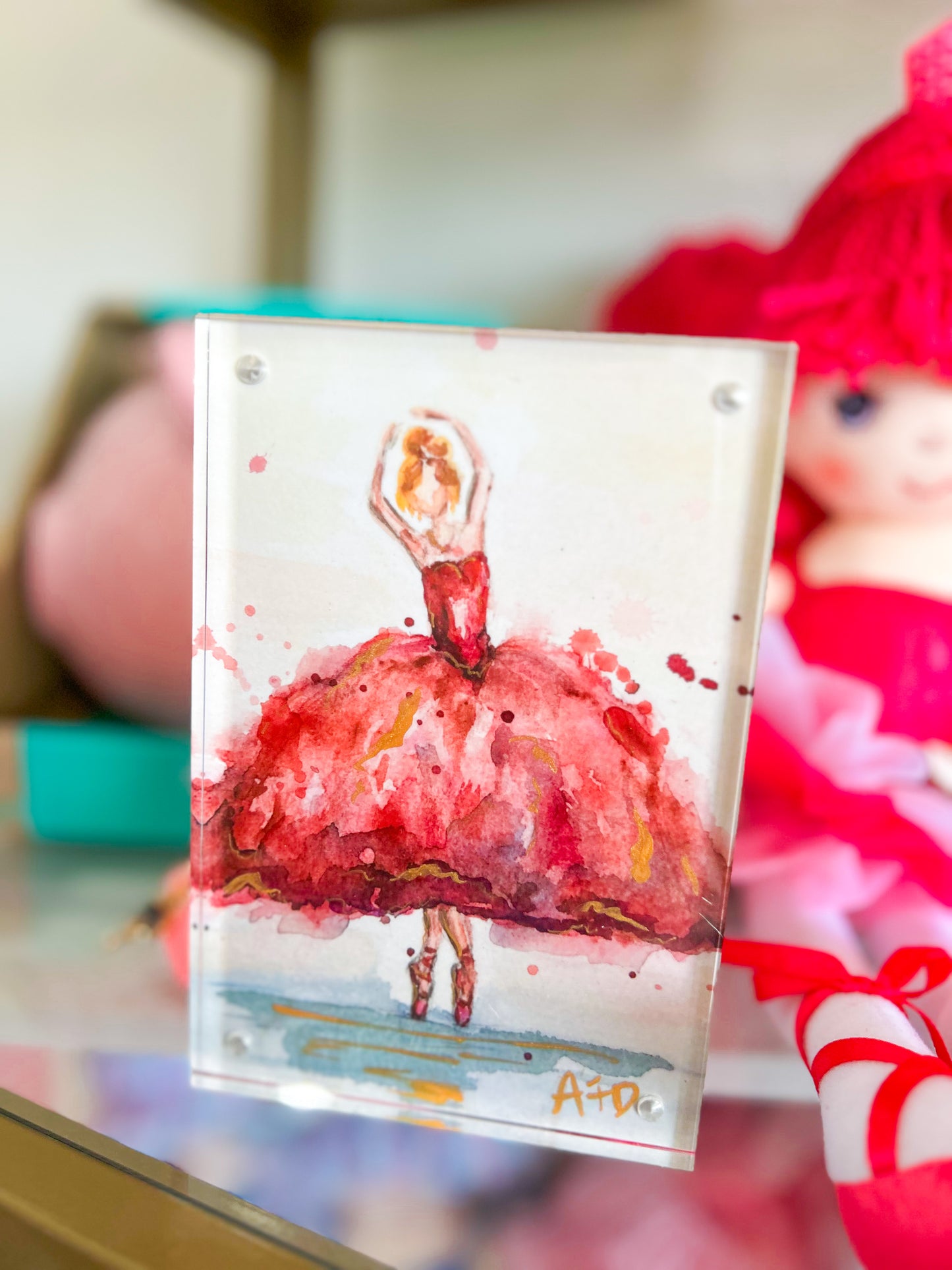 4x6 Watercolor Ballerina Art