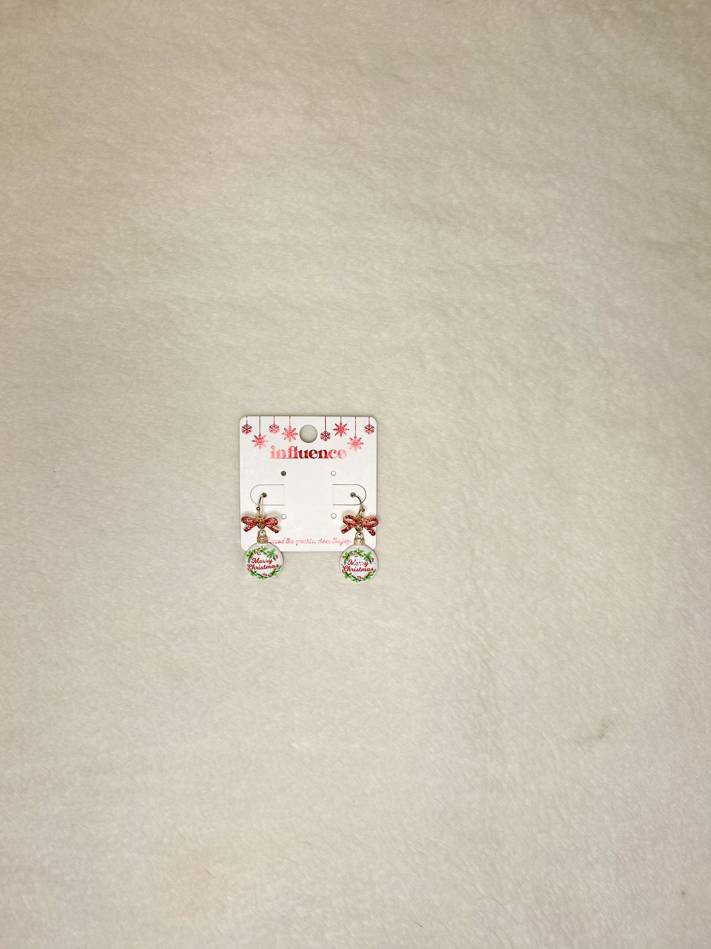 Merry Christmas Bow Earrings