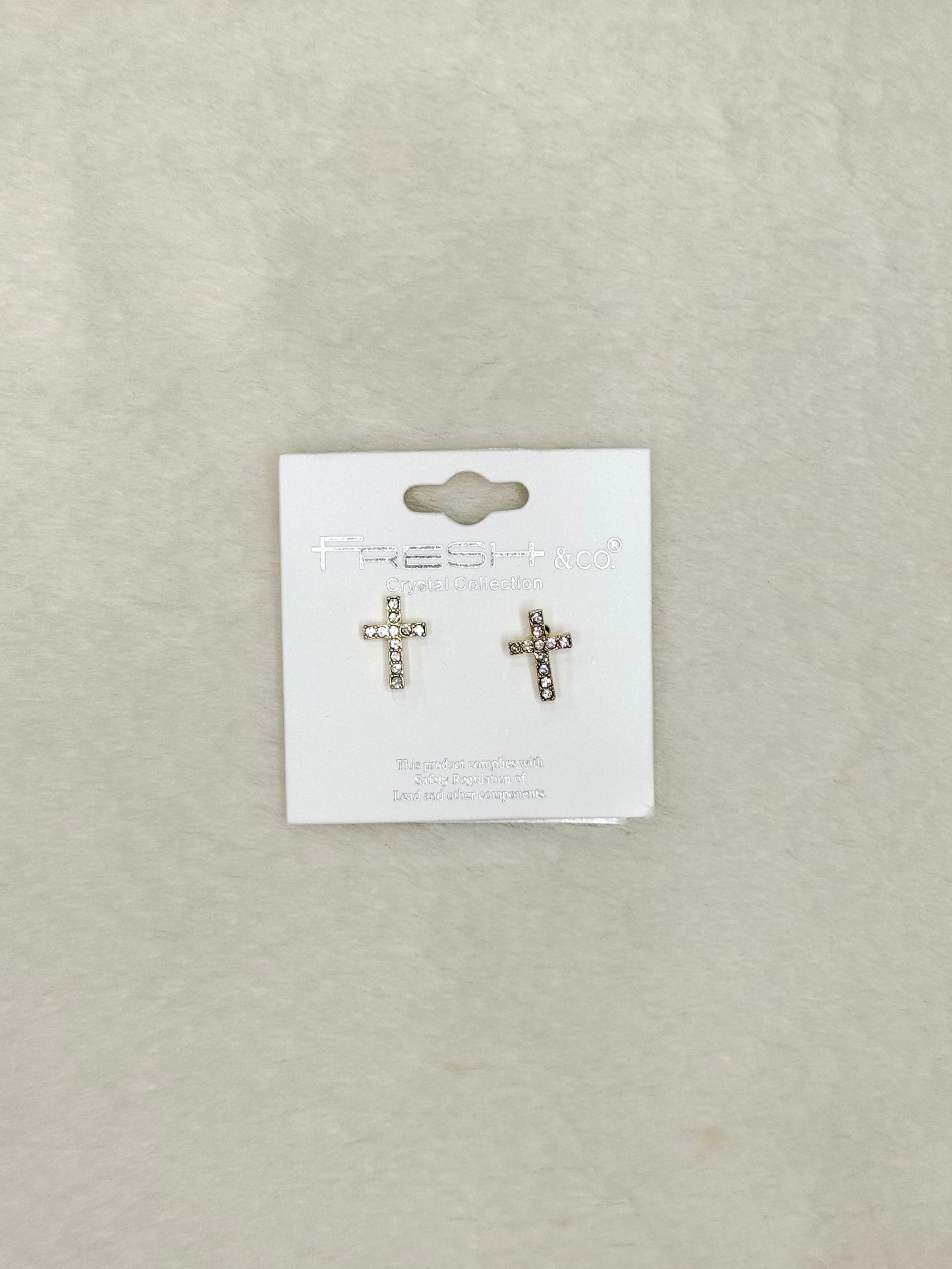Mia Holy Glow Cross Stud Earrings