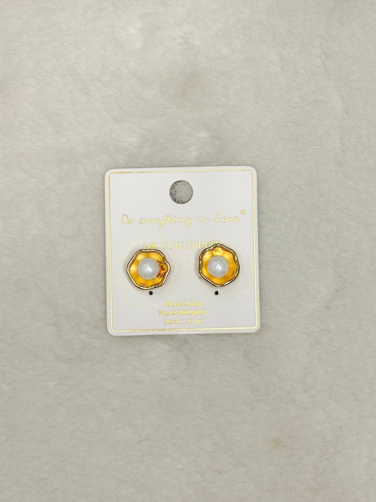 Ivy Unique Gold and Pearl Stud Earrings
