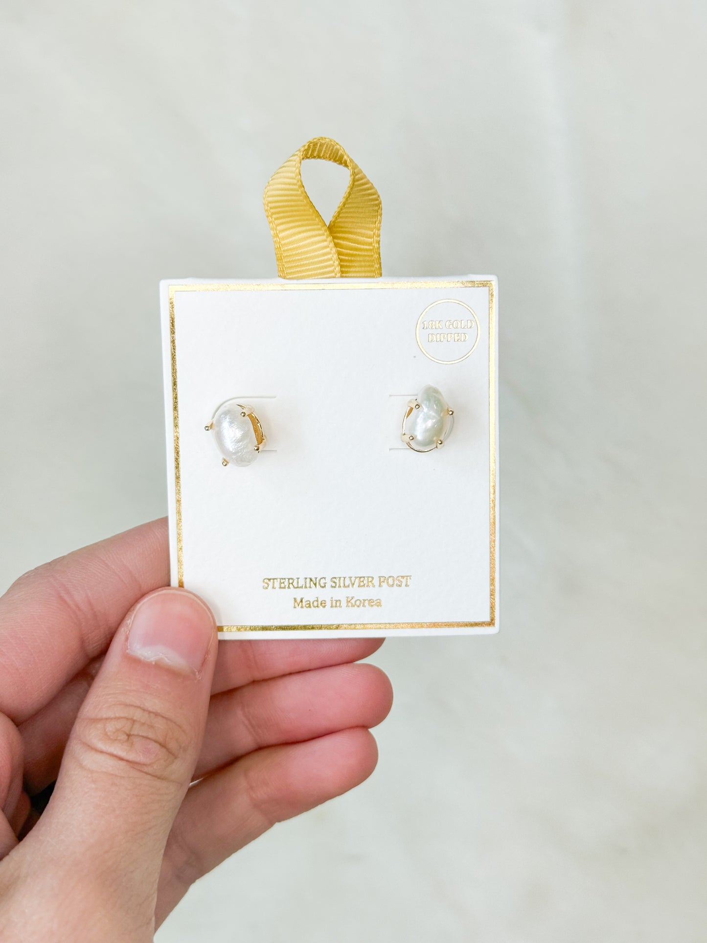 Silver Post Pearl Earrings