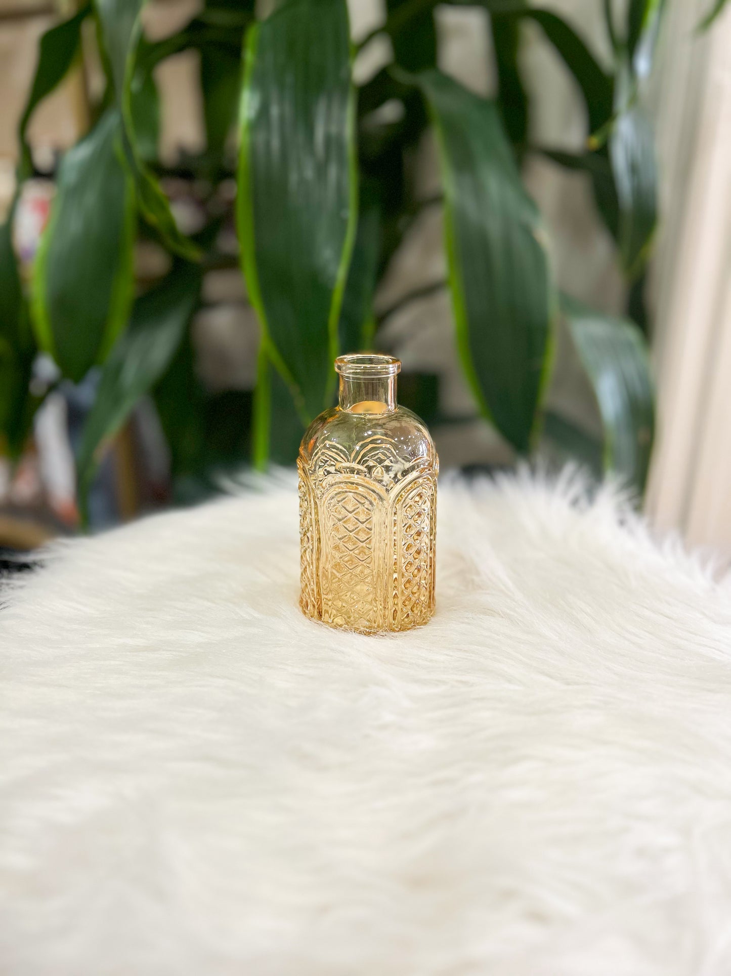 Vintage Amber Bud Vase
