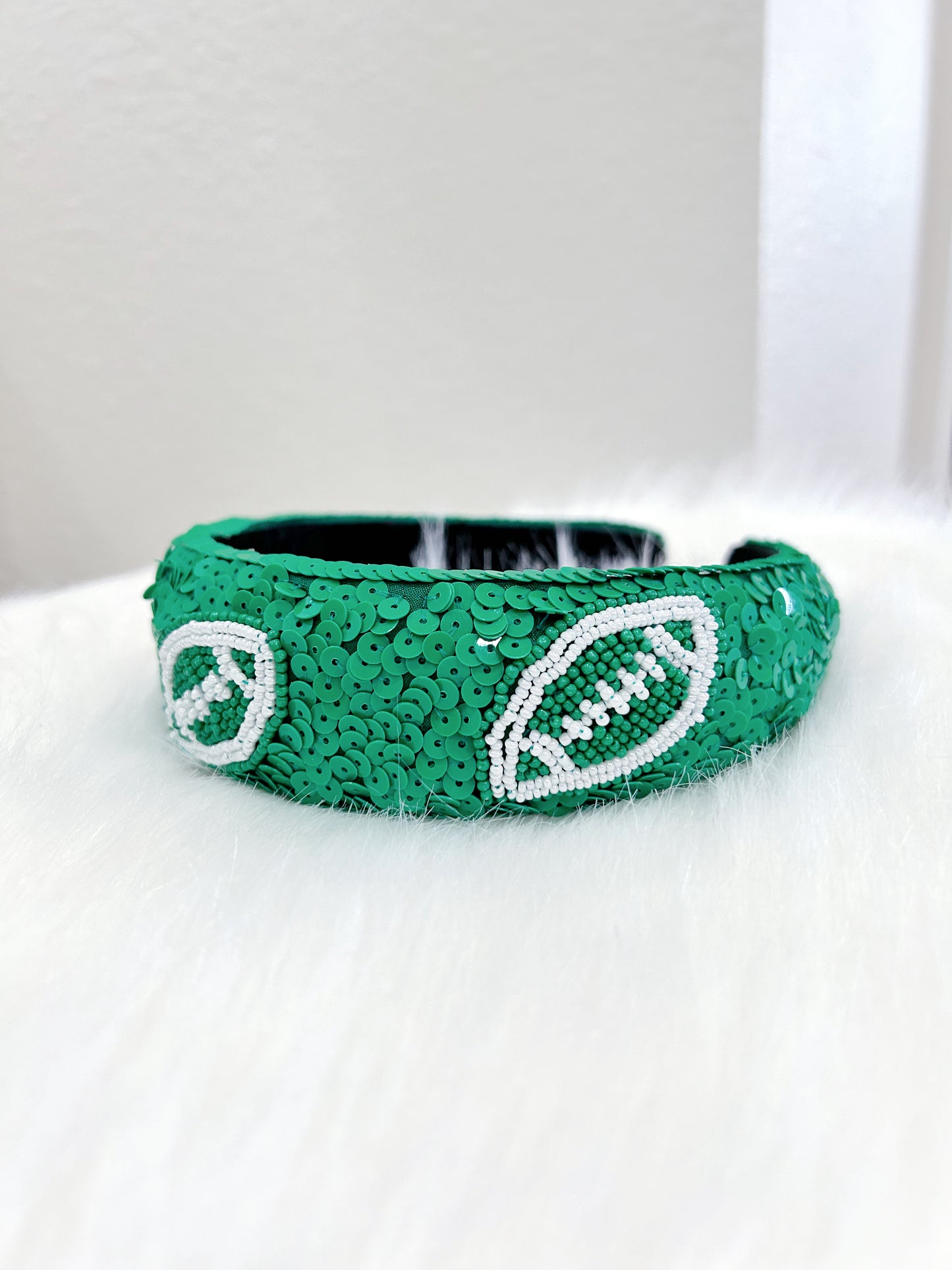 Beaded Football Sequin Headbands