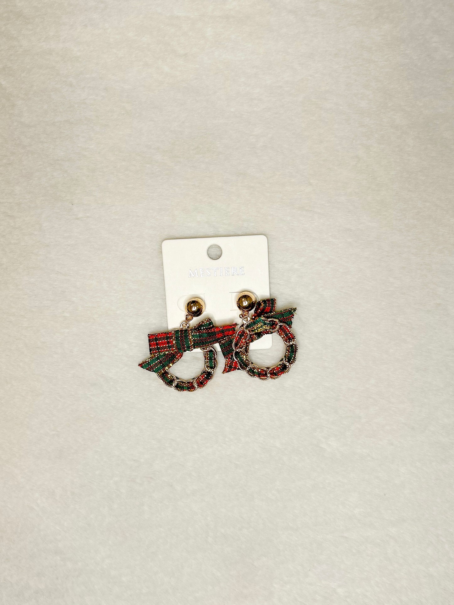 Plaid Wreath Earrings