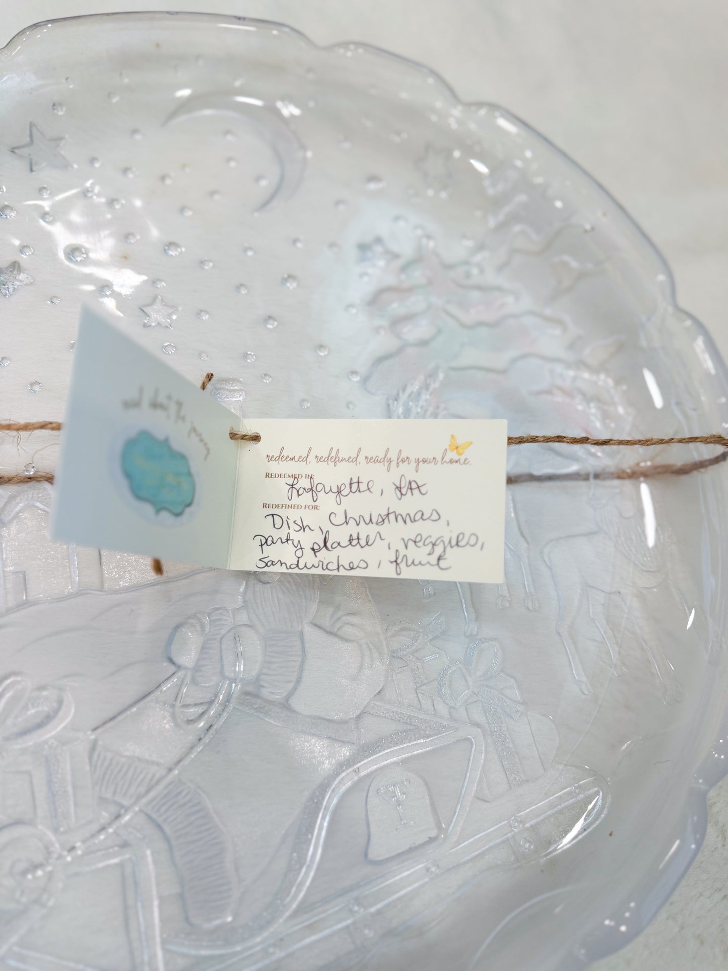 Santa’s Sleigh Ride Decorative Plate Frosted