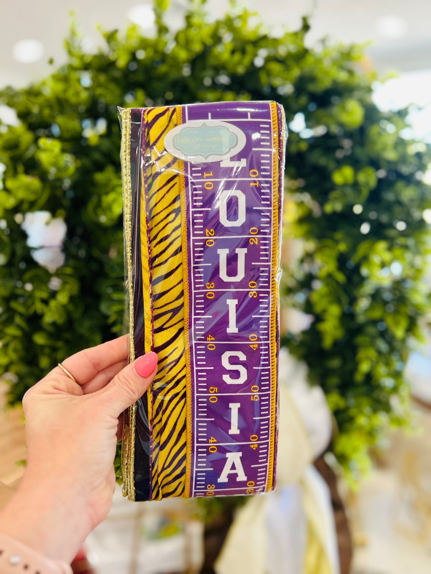 Louisiana Game Day/Tiger Stripe Wreath Ribbon Trio Style