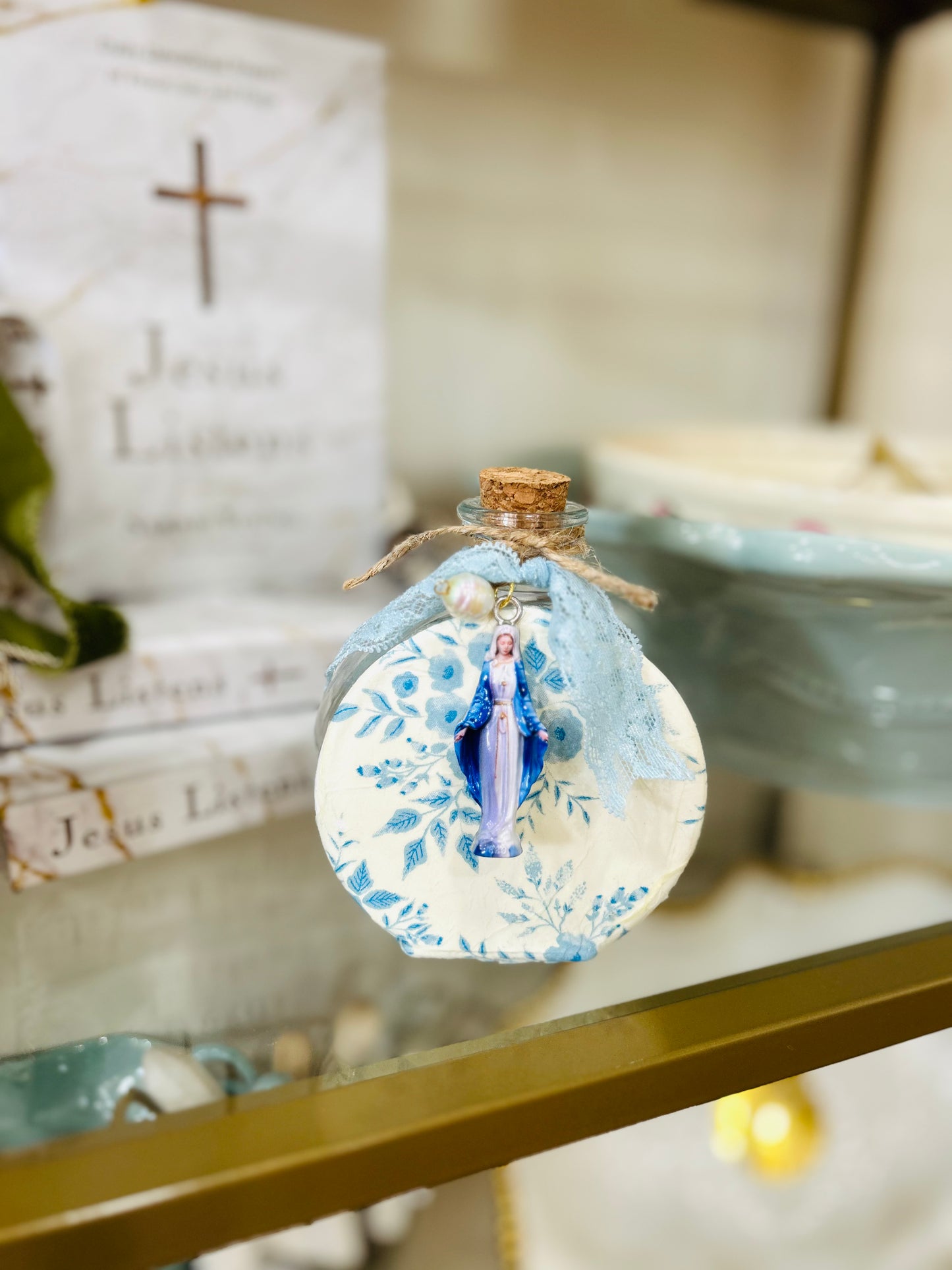 Our Lady of Grace Charm Holy Water Container