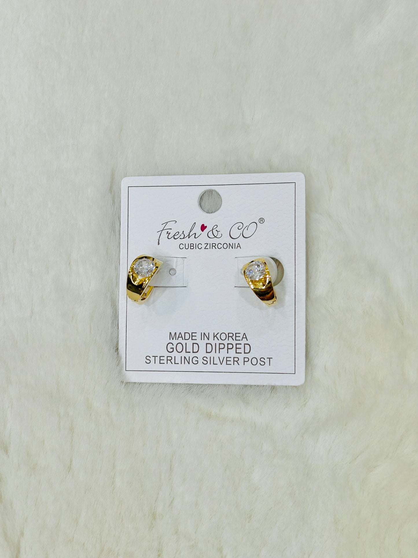 Mrs. Has a Nice Ring to It Huggie Hoop Single Diamond Earrings