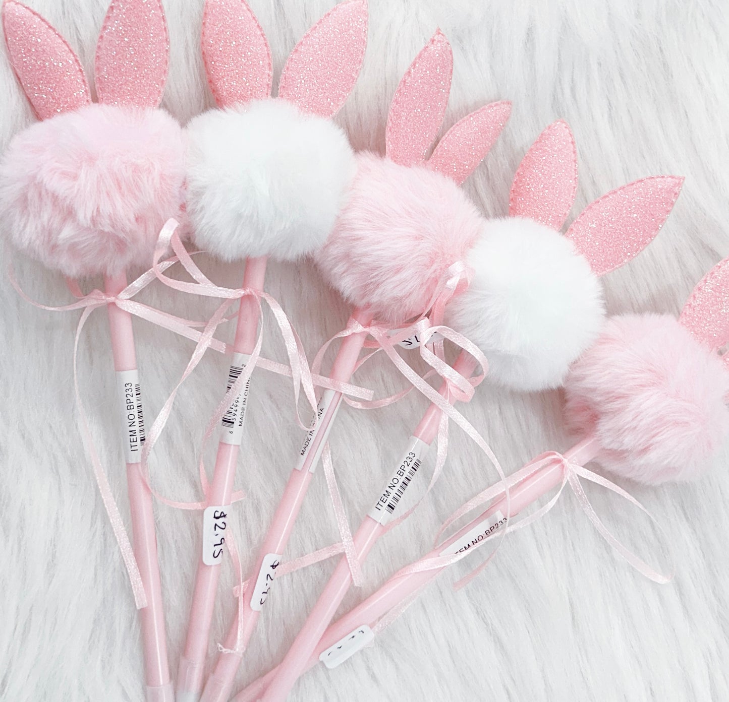 Bunny Plush Pom Pom Pen