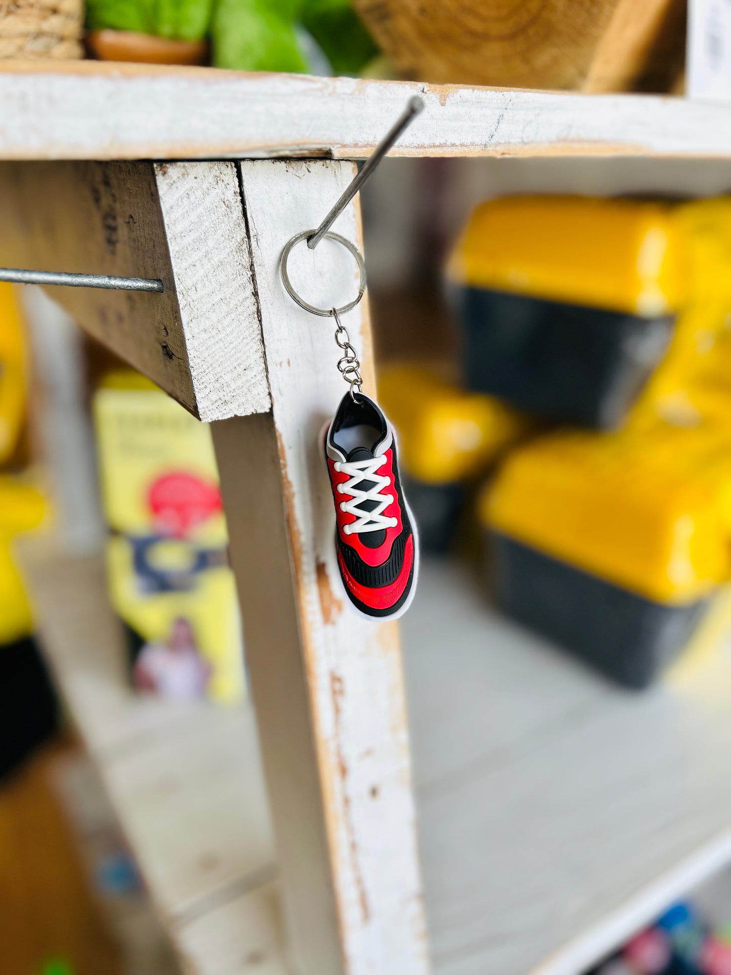 Shoe Keychain- Black/Red