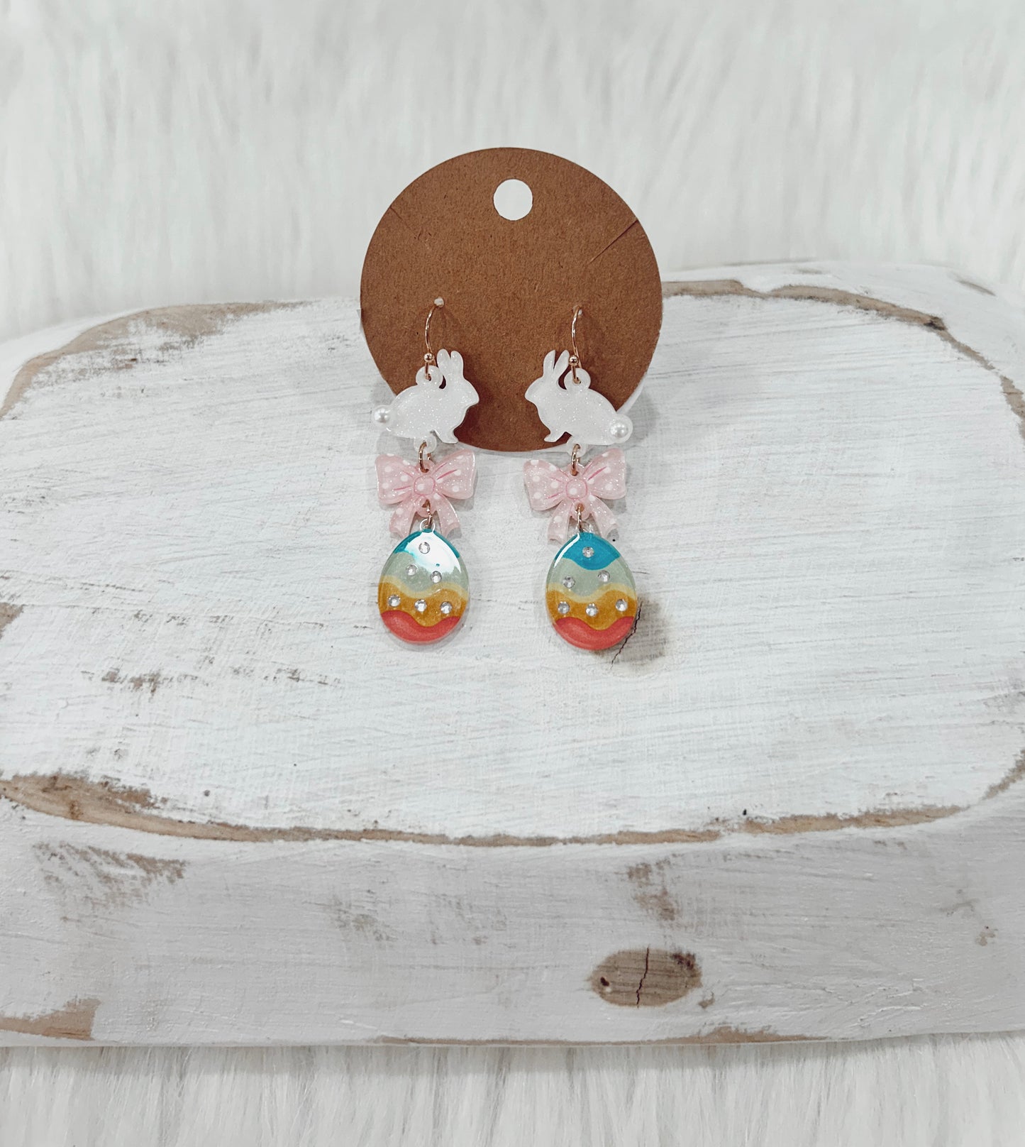 Bunny, Bow, Egg Earrings