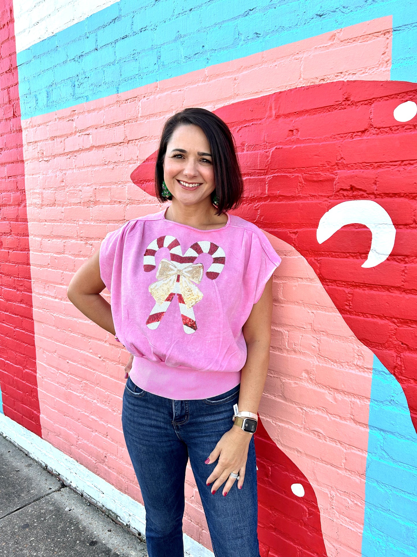 Candy Cane Krewe Sleeveless Top