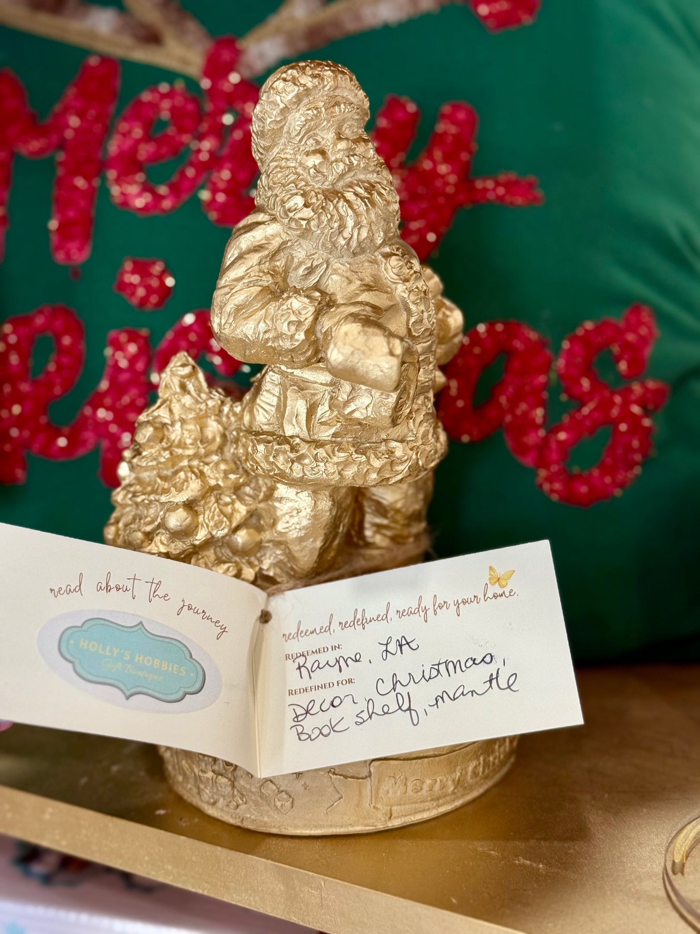 Vintage Gold Santa Statue