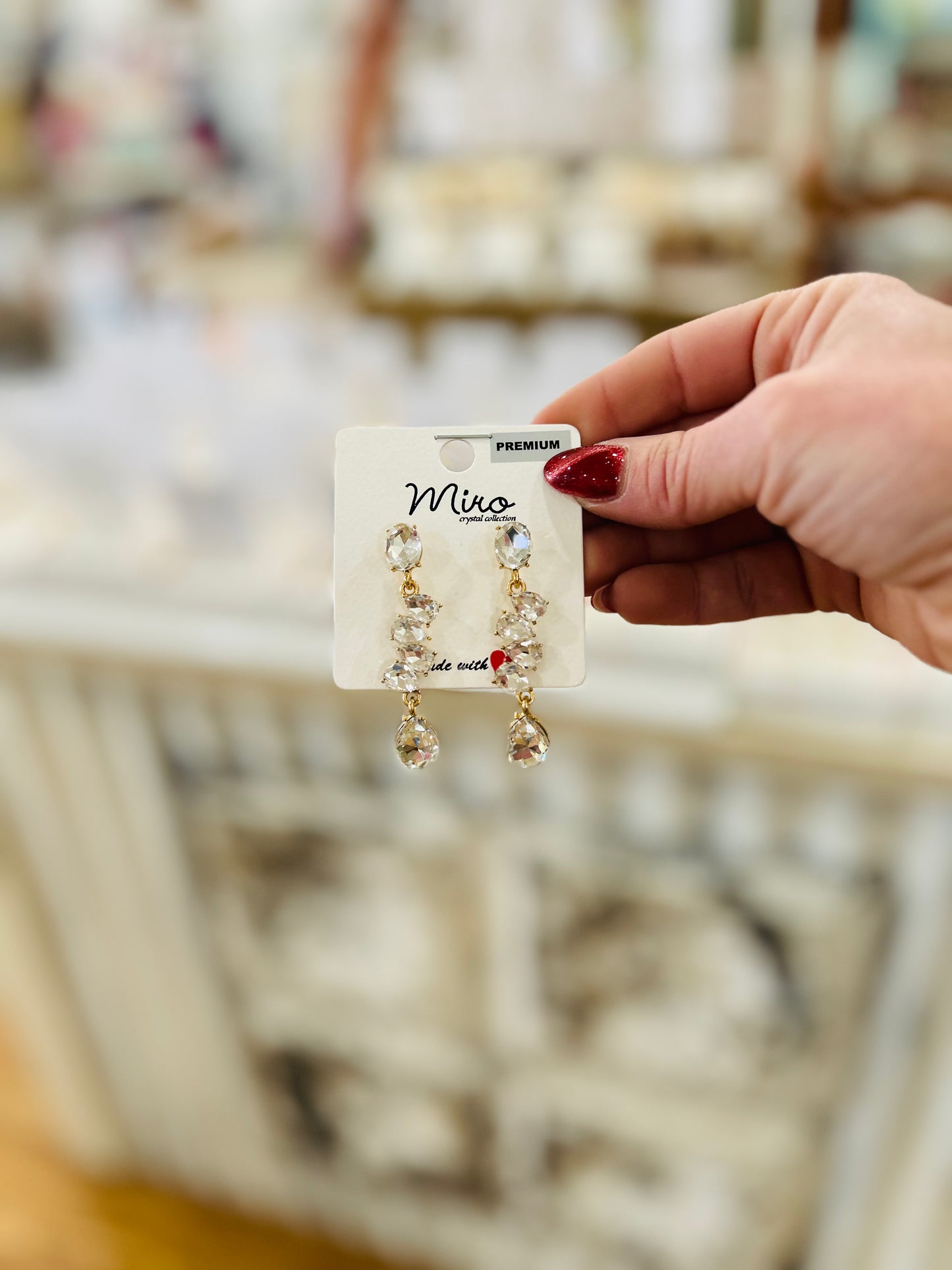 Gold Diamond Dangle Earrings