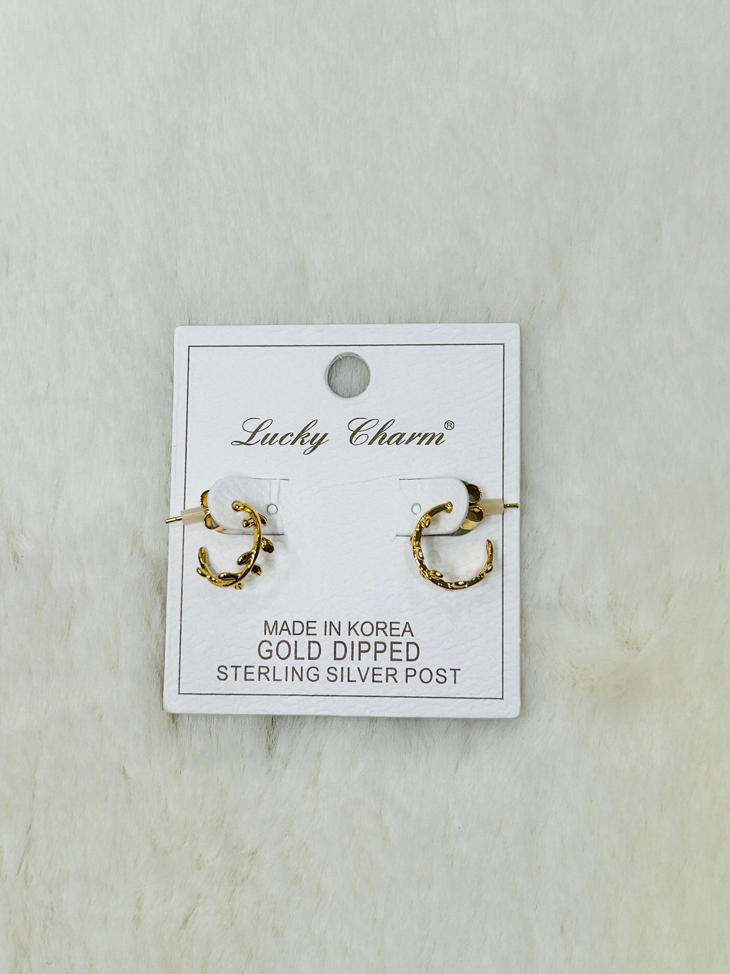 Vine Gold Huggie Hoop Earrings