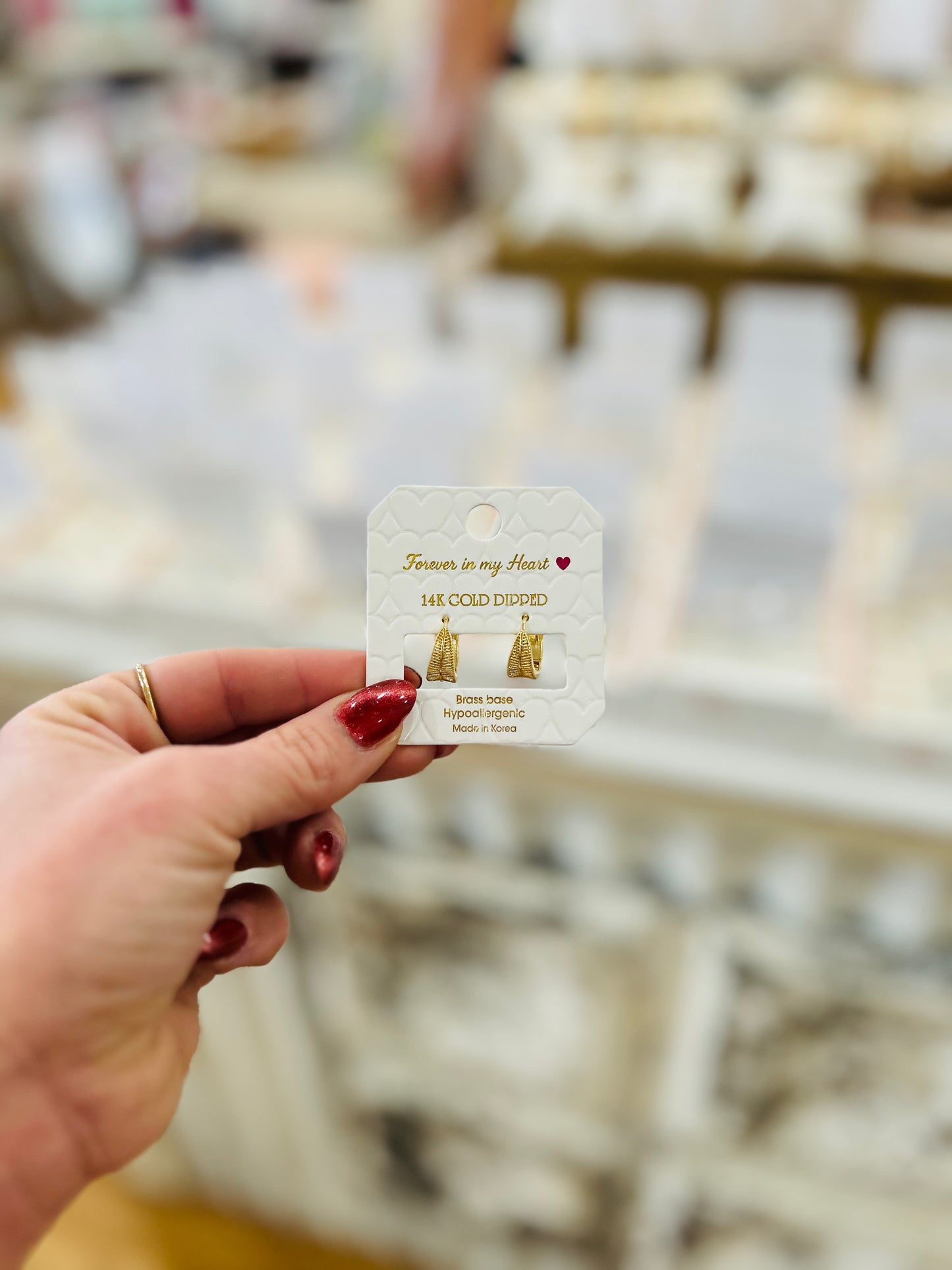 The Sloane Hoop – Textured Gold Medium Huggie Hoops