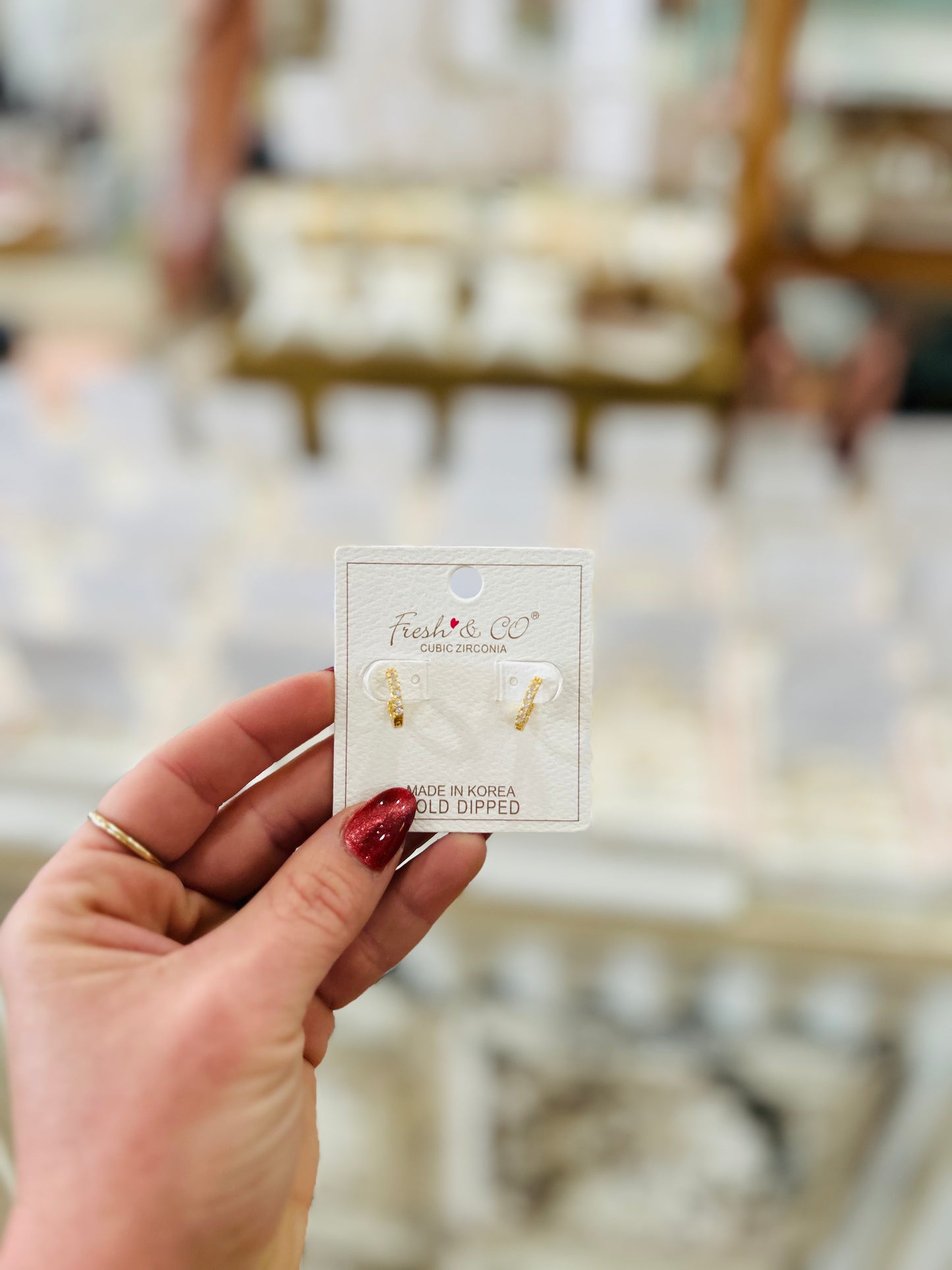 Fresh and Co Diamond Huggie Hoops