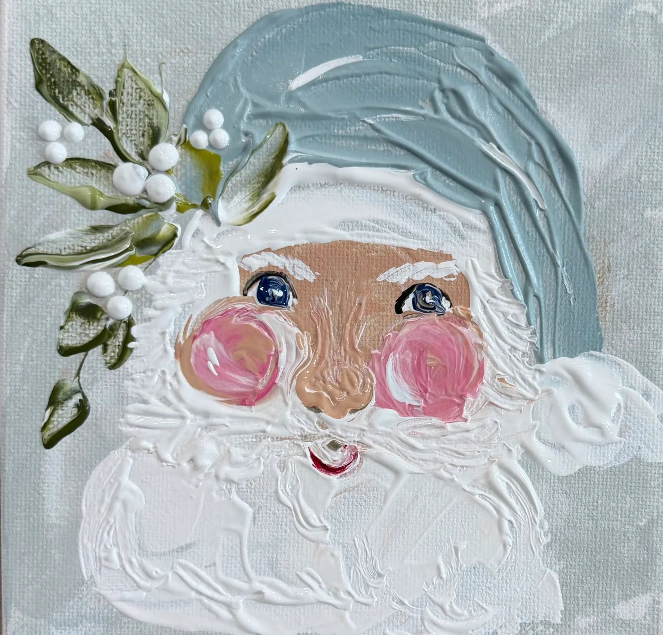 Mr. Claus Rosey Cheek Santa Square Pillow
