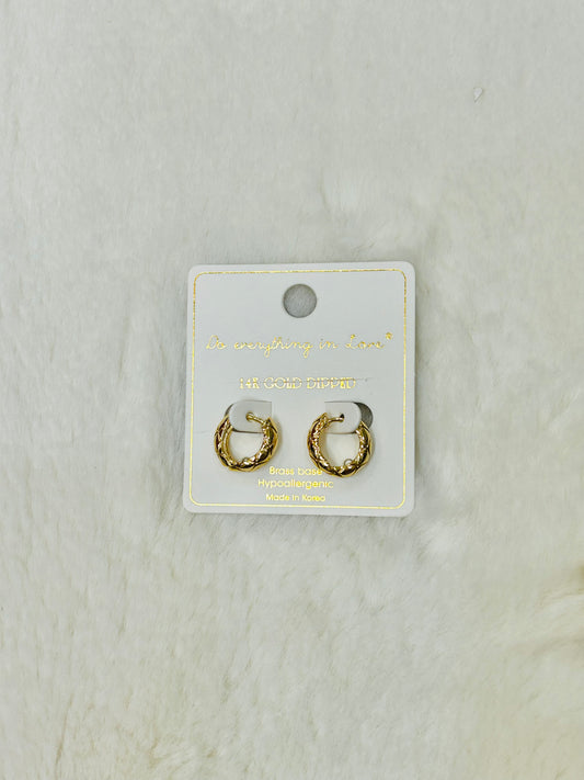 Ella Gold Textured Huggie Hoop Earrings