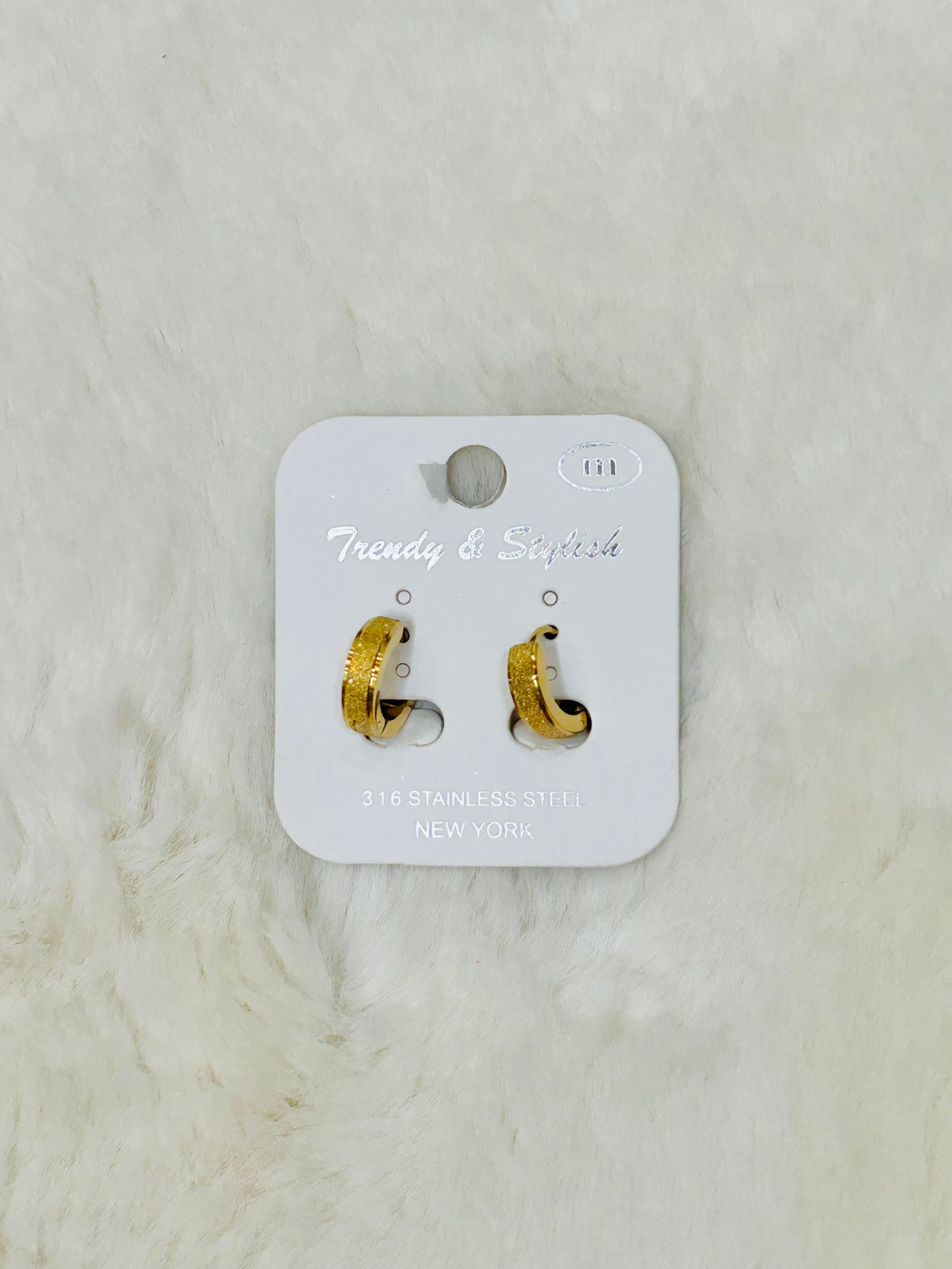 Phoebe Glitter Gold Huggie Hoop Earrings