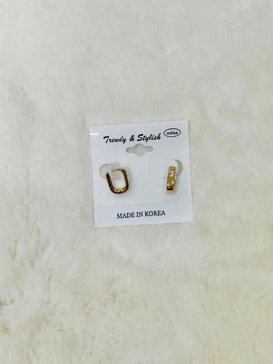 Esme Mini Gold & Cluster Diamond Huggie Hoop Earrings