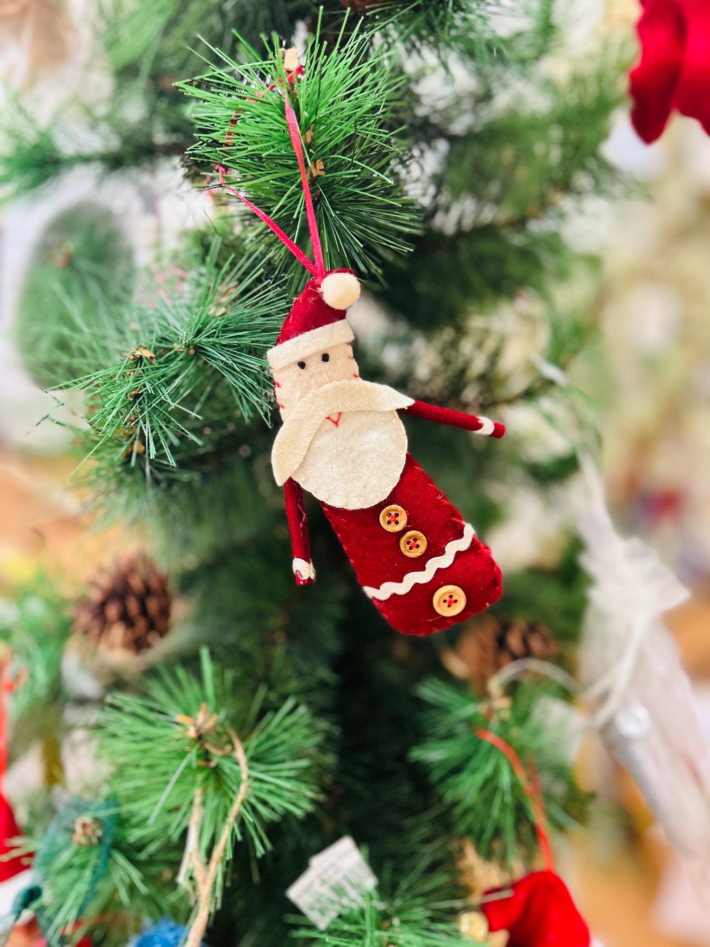 Vintage Felt Santa Ornament
