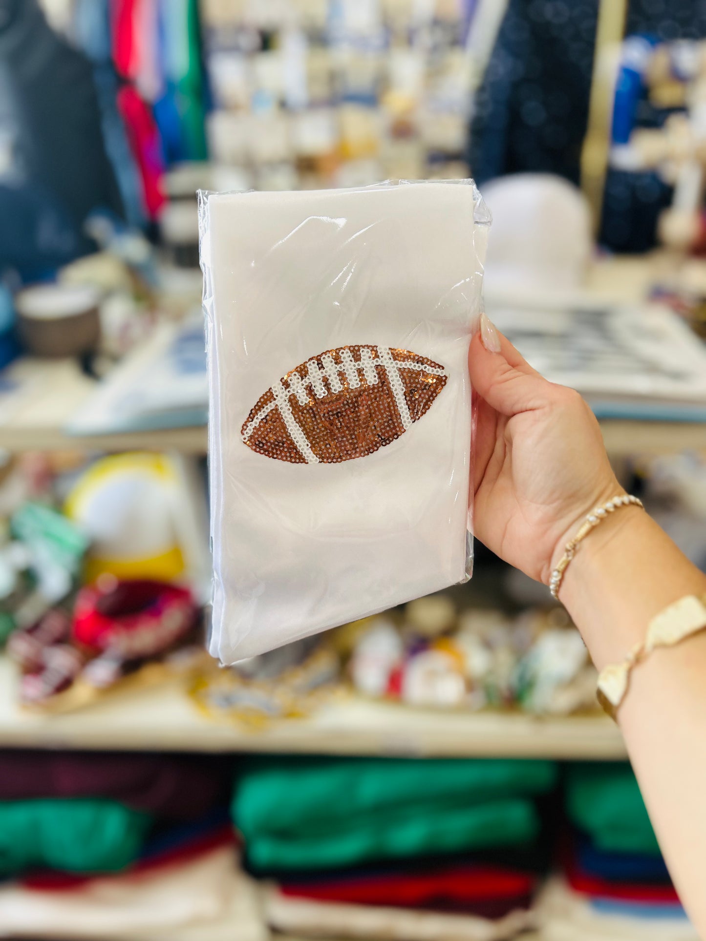Field Goal Sequin Football Wreath Sash