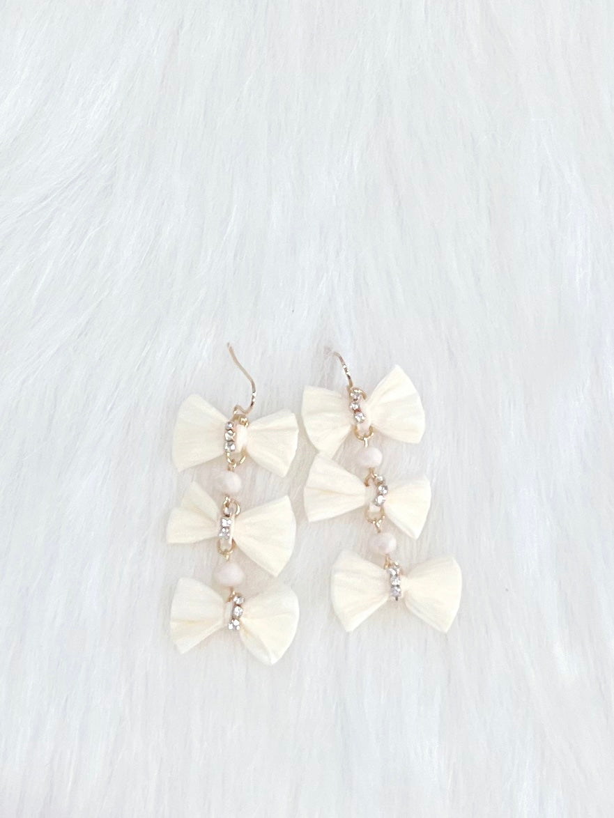 Triple Dangle Bow Earring