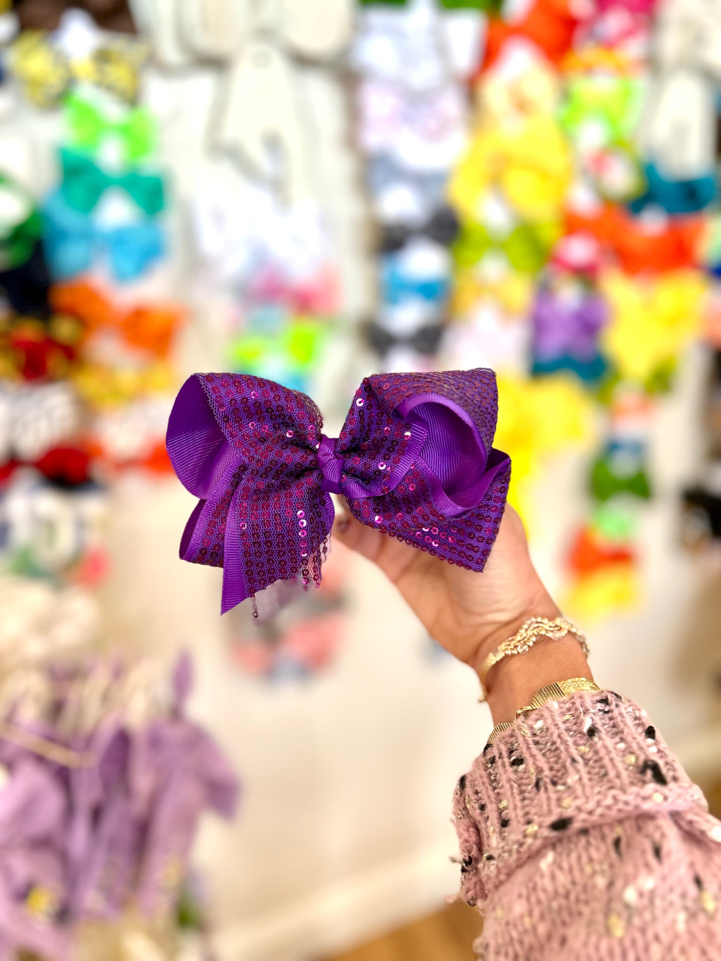 Sequin School Bow
