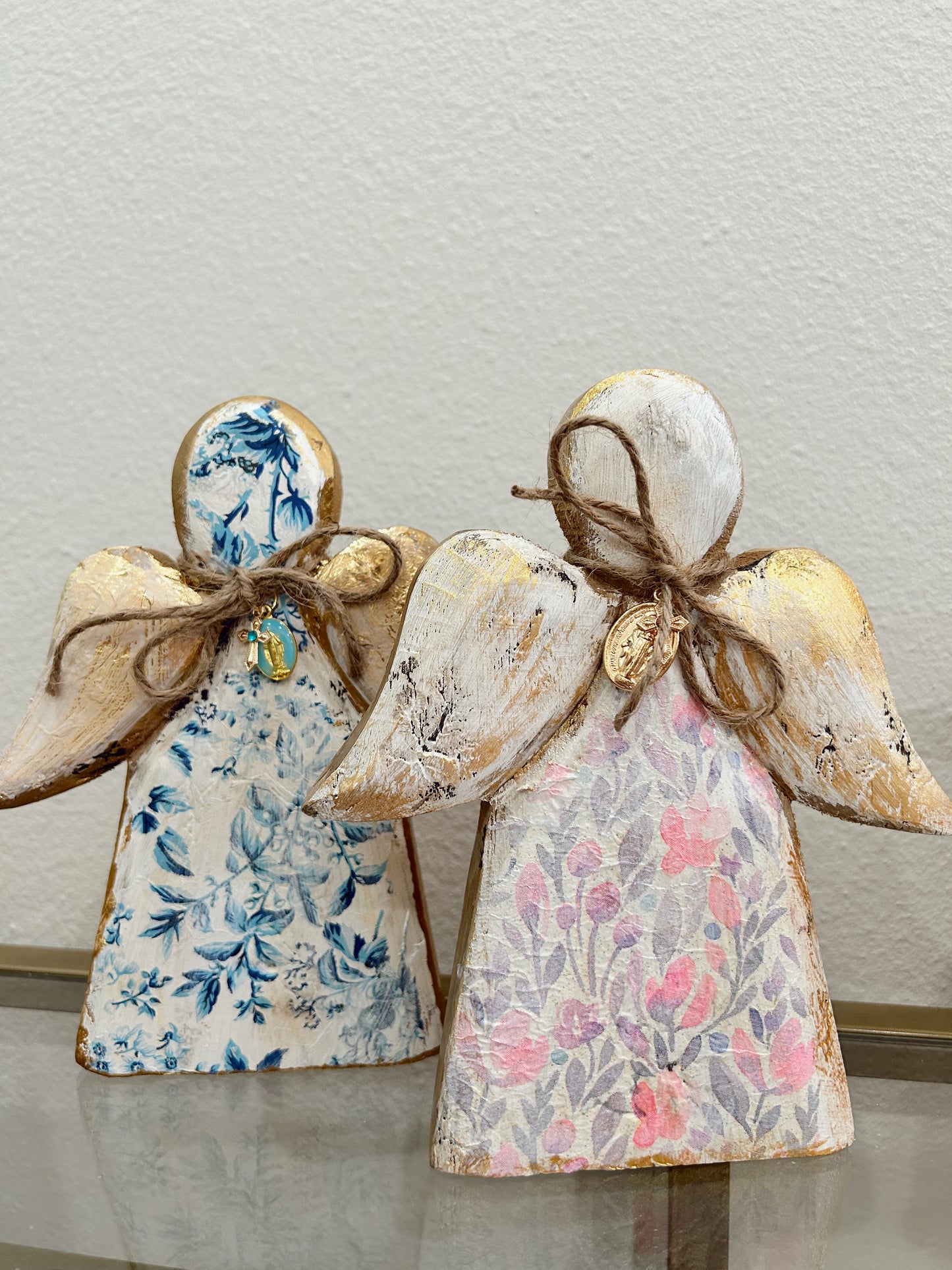 Wooden Floral Angels