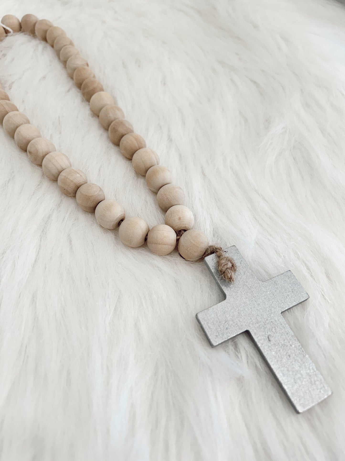 Wooden Bead with Cross Door Hanger