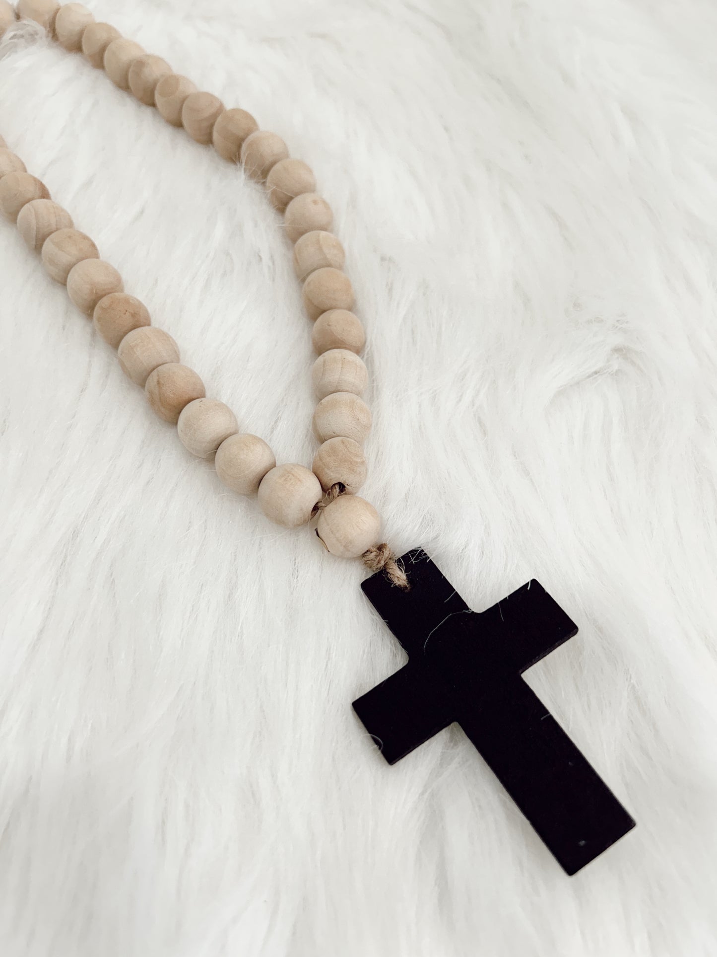 Wooden Bead with Cross Door Hanger