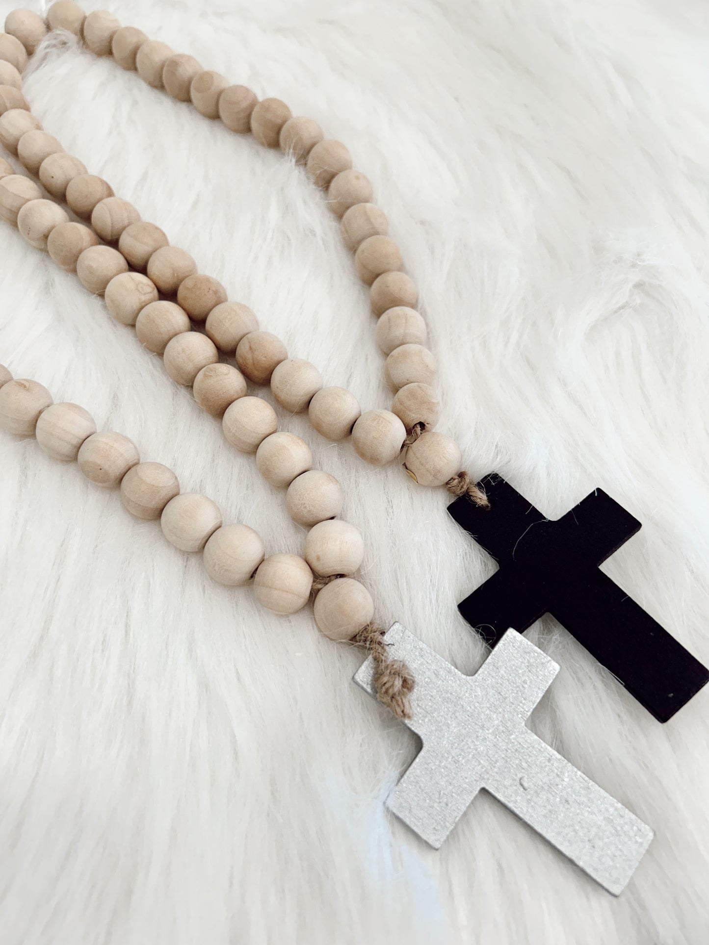 Wooden Bead with Cross Door Hanger
