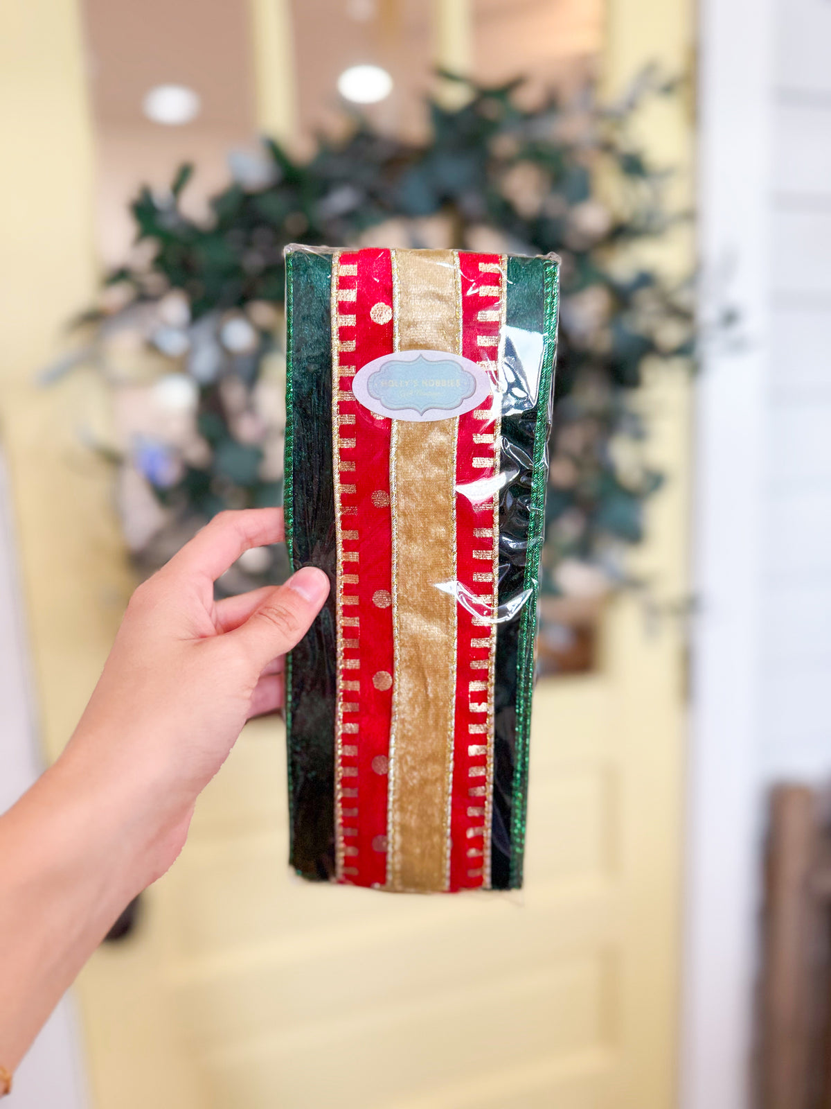 Santa Baby Wreath Ribbon Trio Style