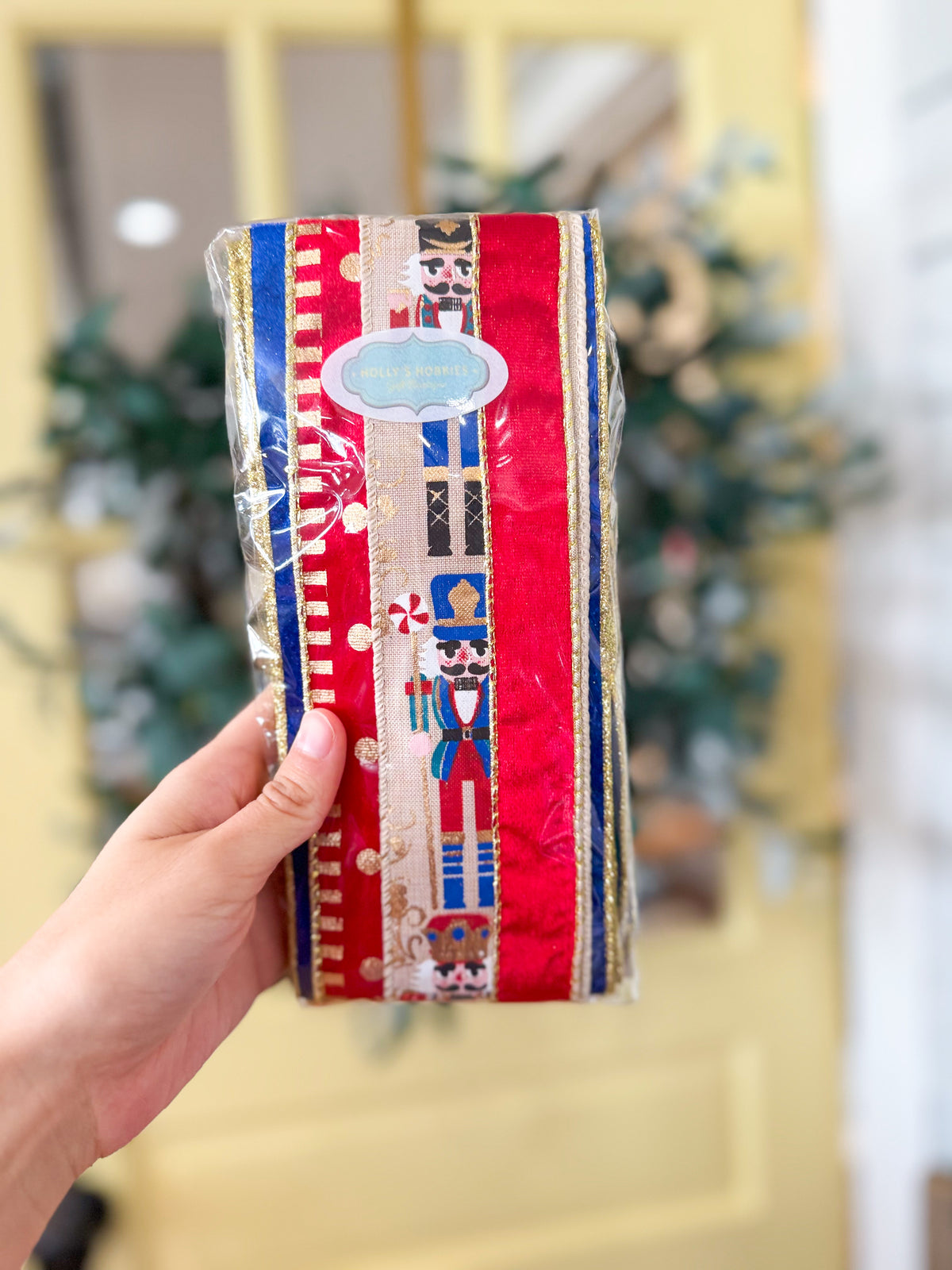 Christmas Nutcrackers Royal/Red Wreath Tails/ Streamer Style