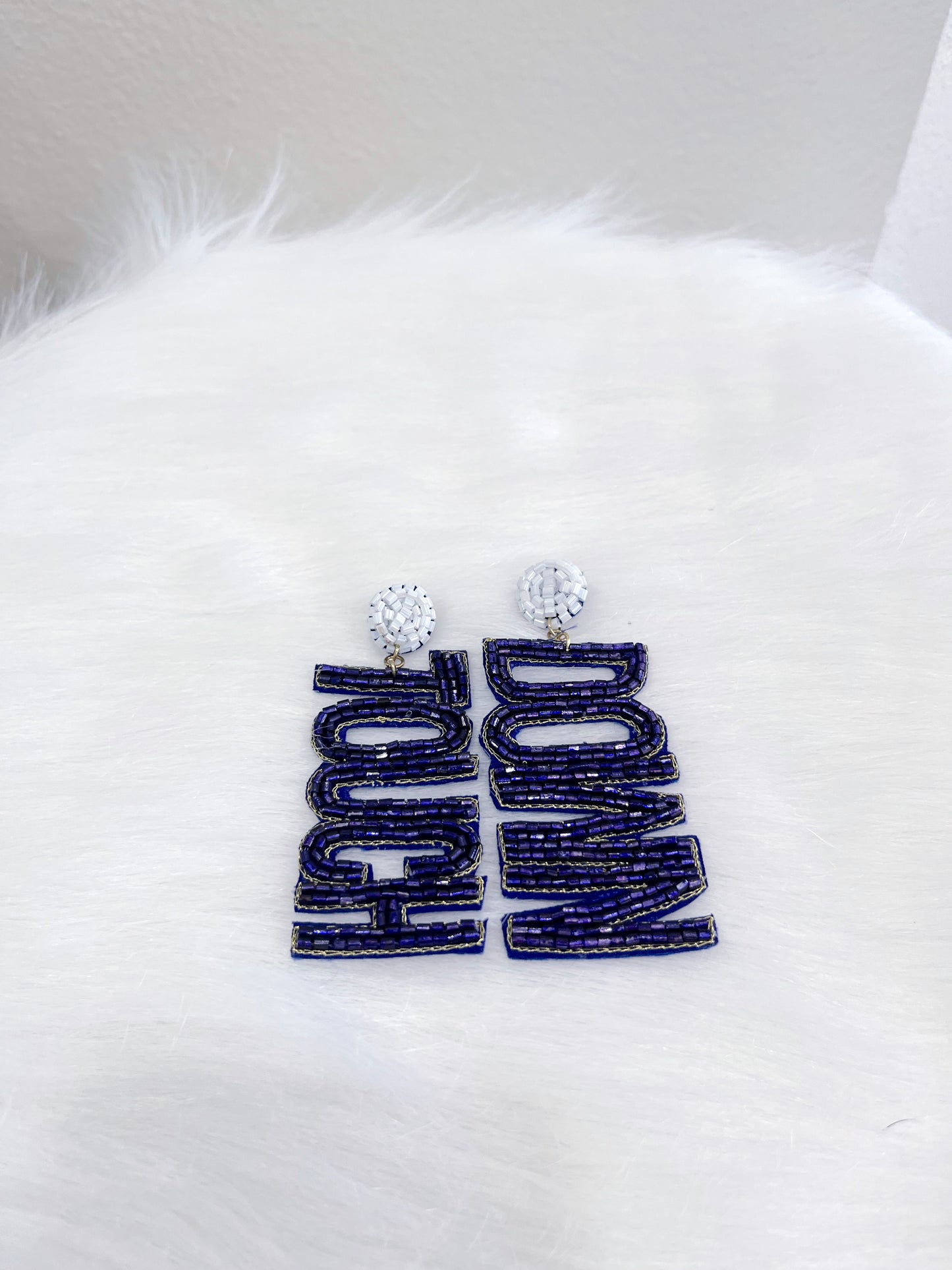 Touchdown Beaded Blue Earrings