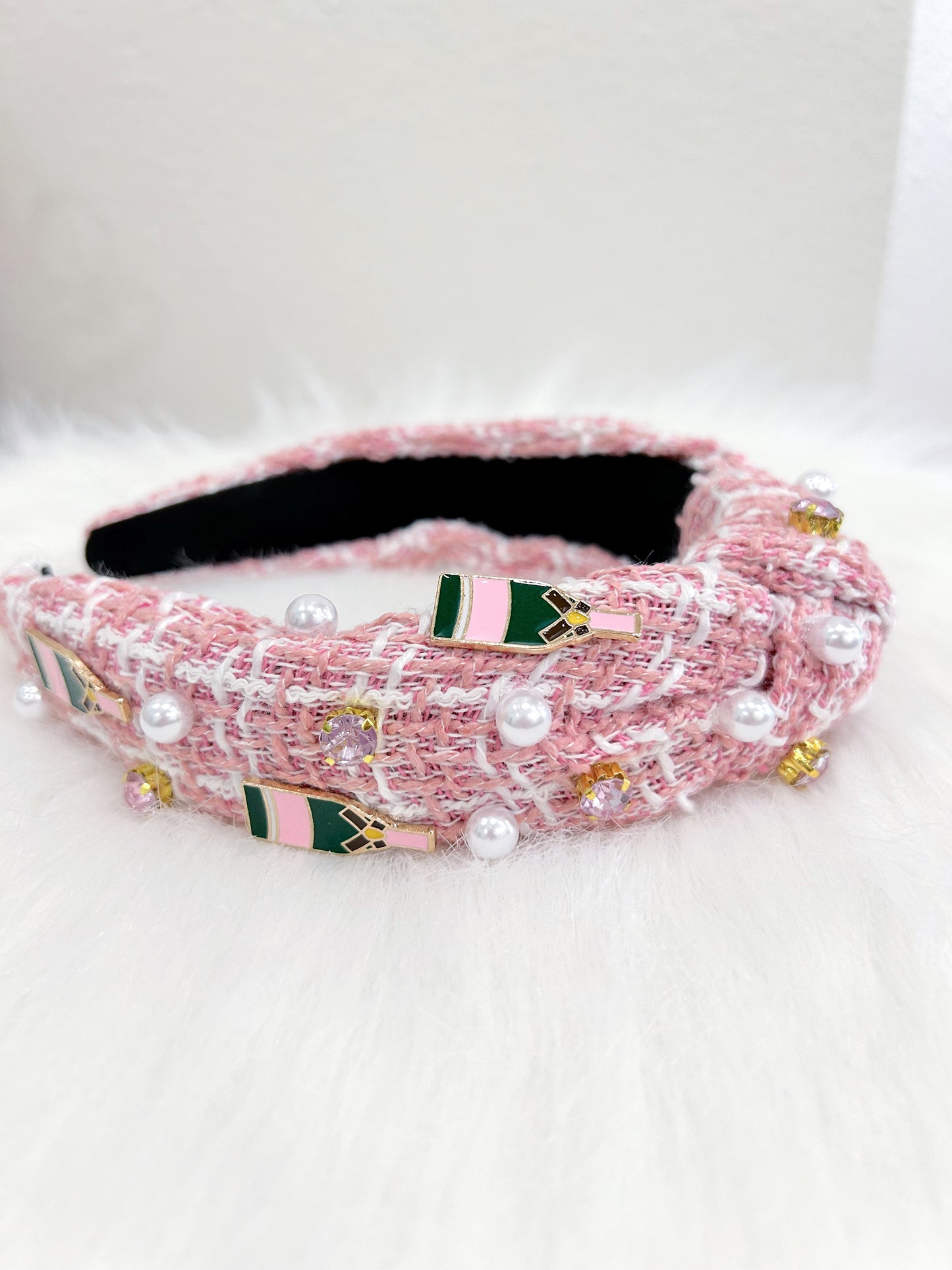 Rosé Tweed Headband